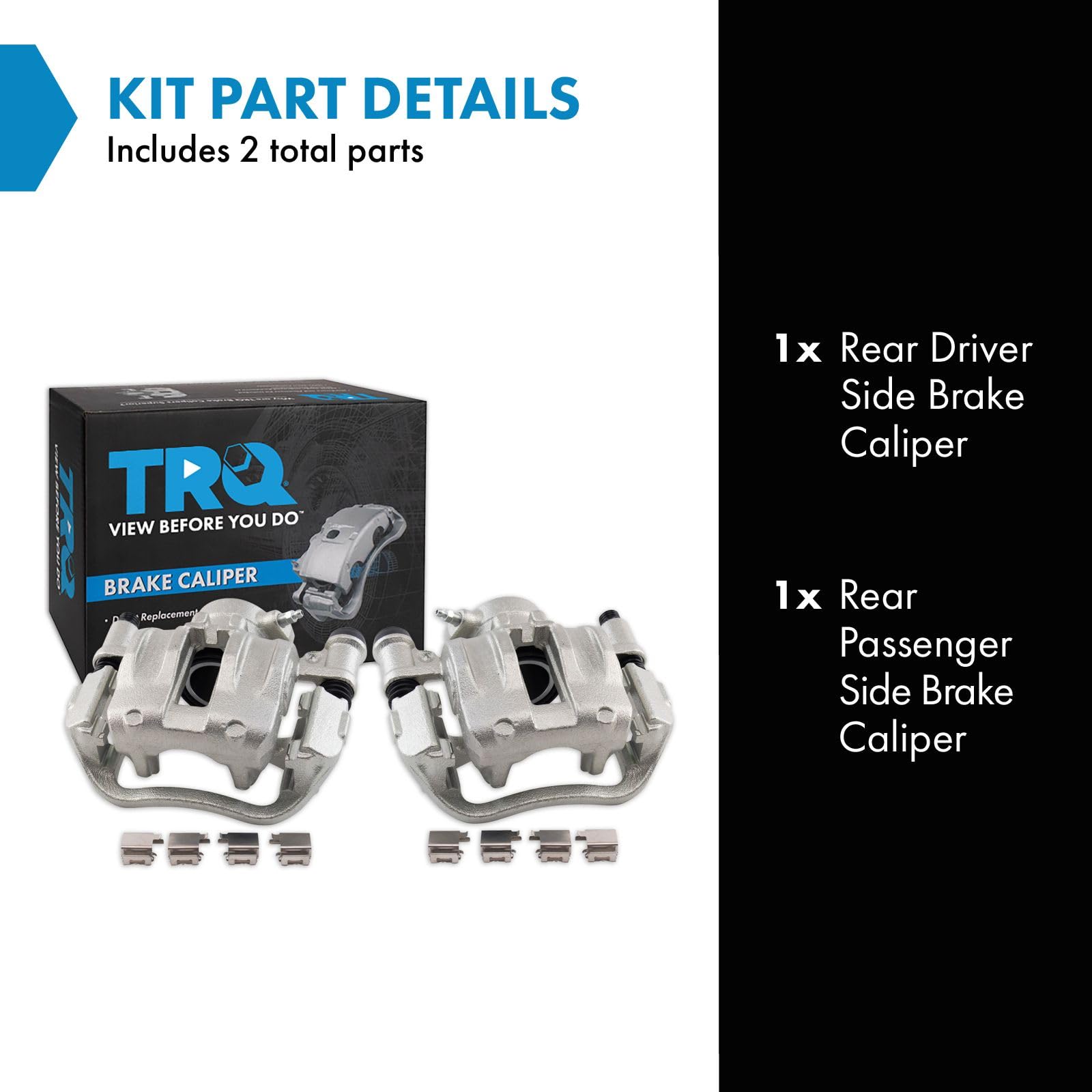 Trq Rear Brake Caliper Set Compatible With 2014-2020 Ram Promaster 1500 Promaster 2500 Promaster 3500