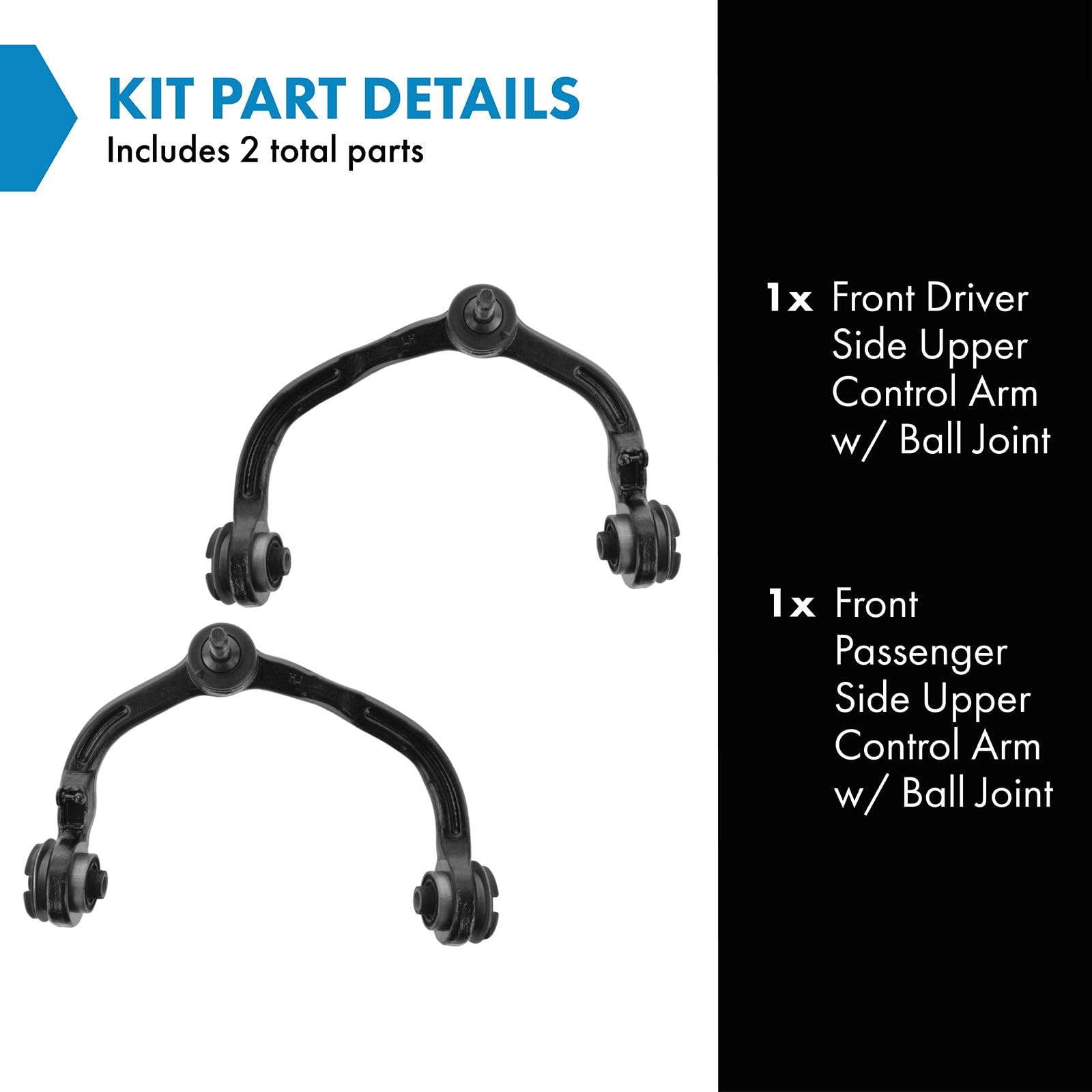 Trq Front Upper Control Arm With Ball Joint Set Compatible With 2003-2006 Ford Expedition Lincoln Navigator