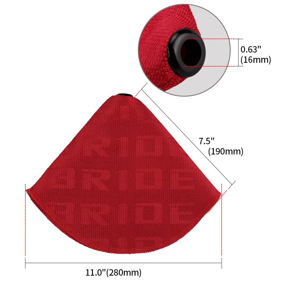 Zhengsheng Universal Shift Boot Cover,Fabric Shifter Manual/Auto Shift Knob Boot Dust Cover,Red
