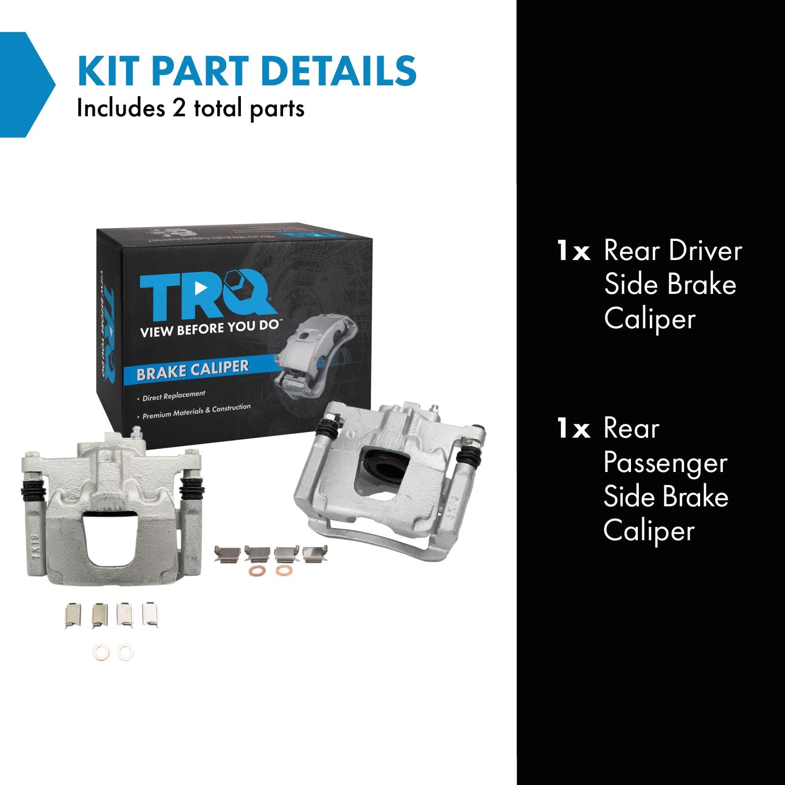 Trq Rear Brake Caliper Set Compatible With 2007-2011 Dodge Nitro 2008-2012 Jeep Liberty 2007-2017 Wrangler 2018 Wrangler Jk