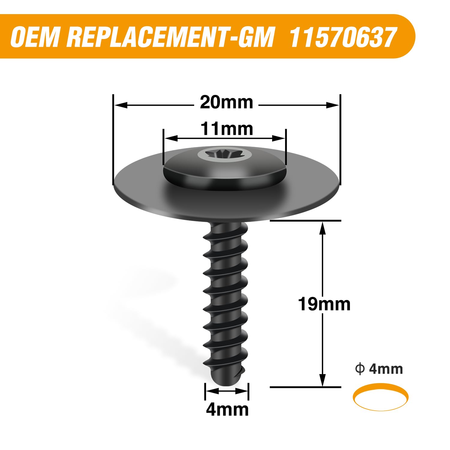 Gooacc 25Pcs Torx Truss Head Tapping Screw Fender Liner Splash Guard Under Cover License Bracket For Gm 11570637 Buick Chevrolet