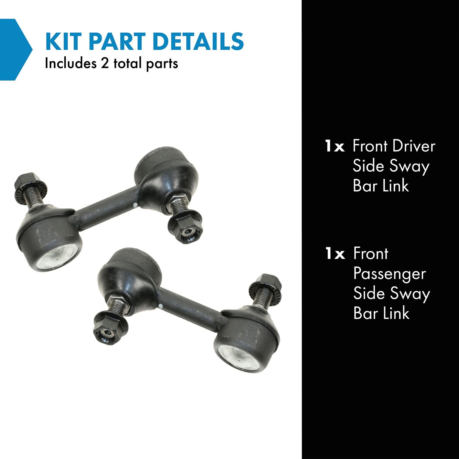 Trq Front Sway Bar Stabilizer Link Set Compatible With 2004-2014 Acura Tsx 2005-2012 Honda Accord 2010-2011 Accord Crosstour 201