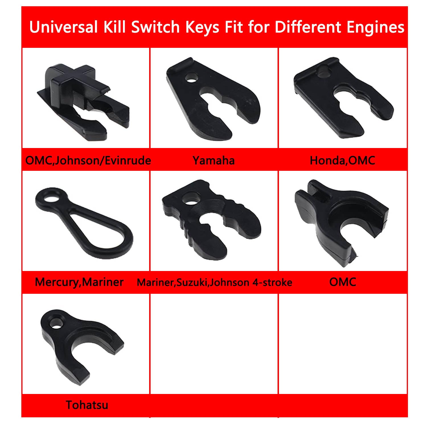 Universal Boat Kill Switch Keys Lanyard, Outboard Jet Ski Cord Tether Siut For Mercury, Yamaha, Honda, Tohatsu, Johnson, Evinrud