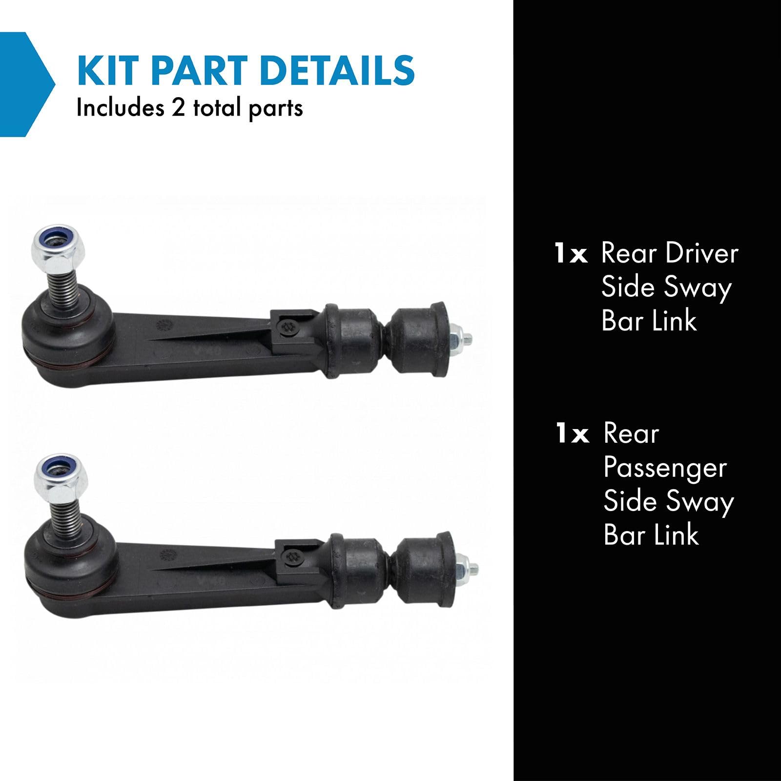 Trq Rear Sway Bar Stabilizer Link Set Compatible With 2008-2017 Chevrolet Equinox 2010-2017 Gmc Terrain 2008-2009 Pontiac Torren