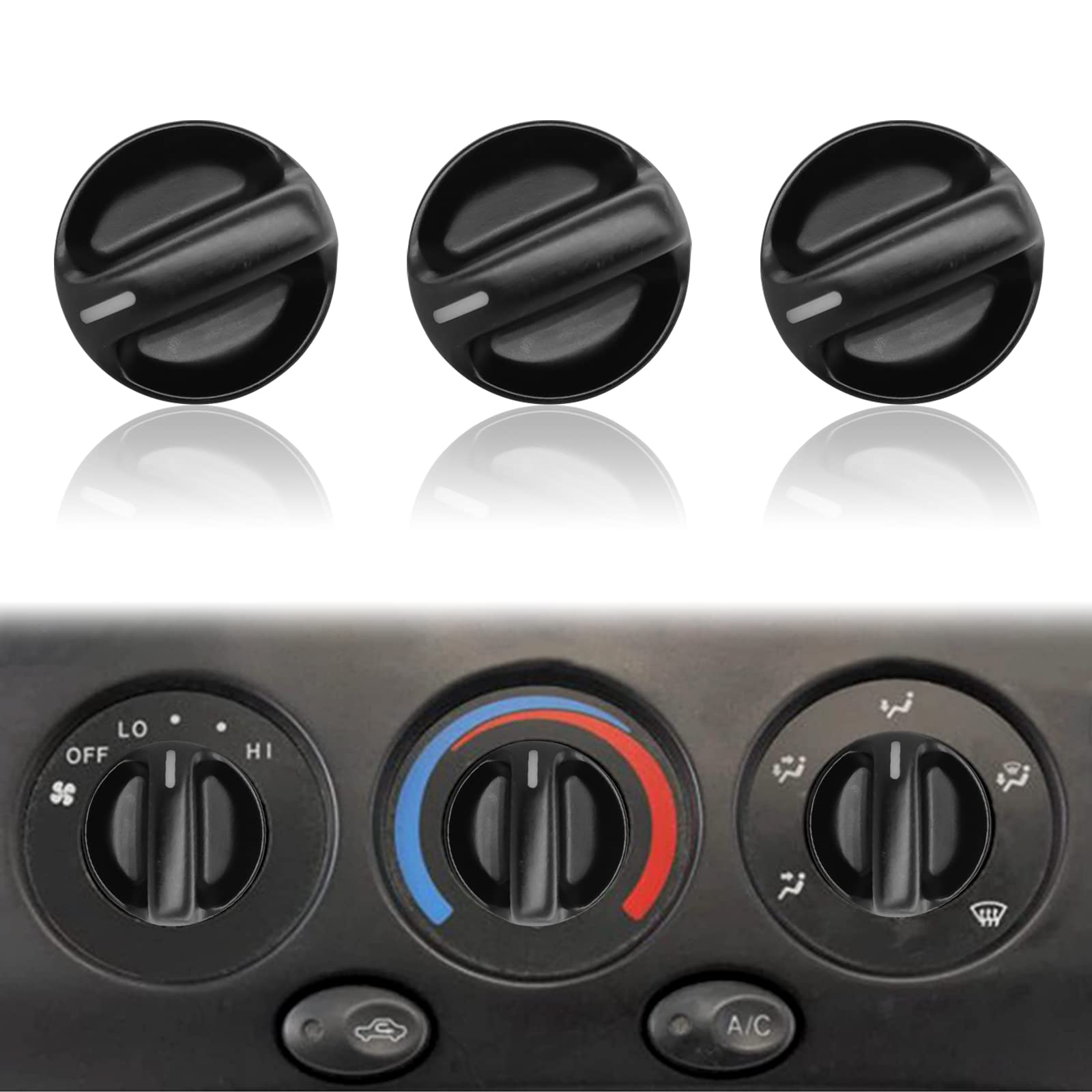3Pcs AC Heater Blower Fan Control Knob Compatible with 2000 2001 2002 2003 2004 2005 2006 Toyota Tundra Climate Control Knob 559