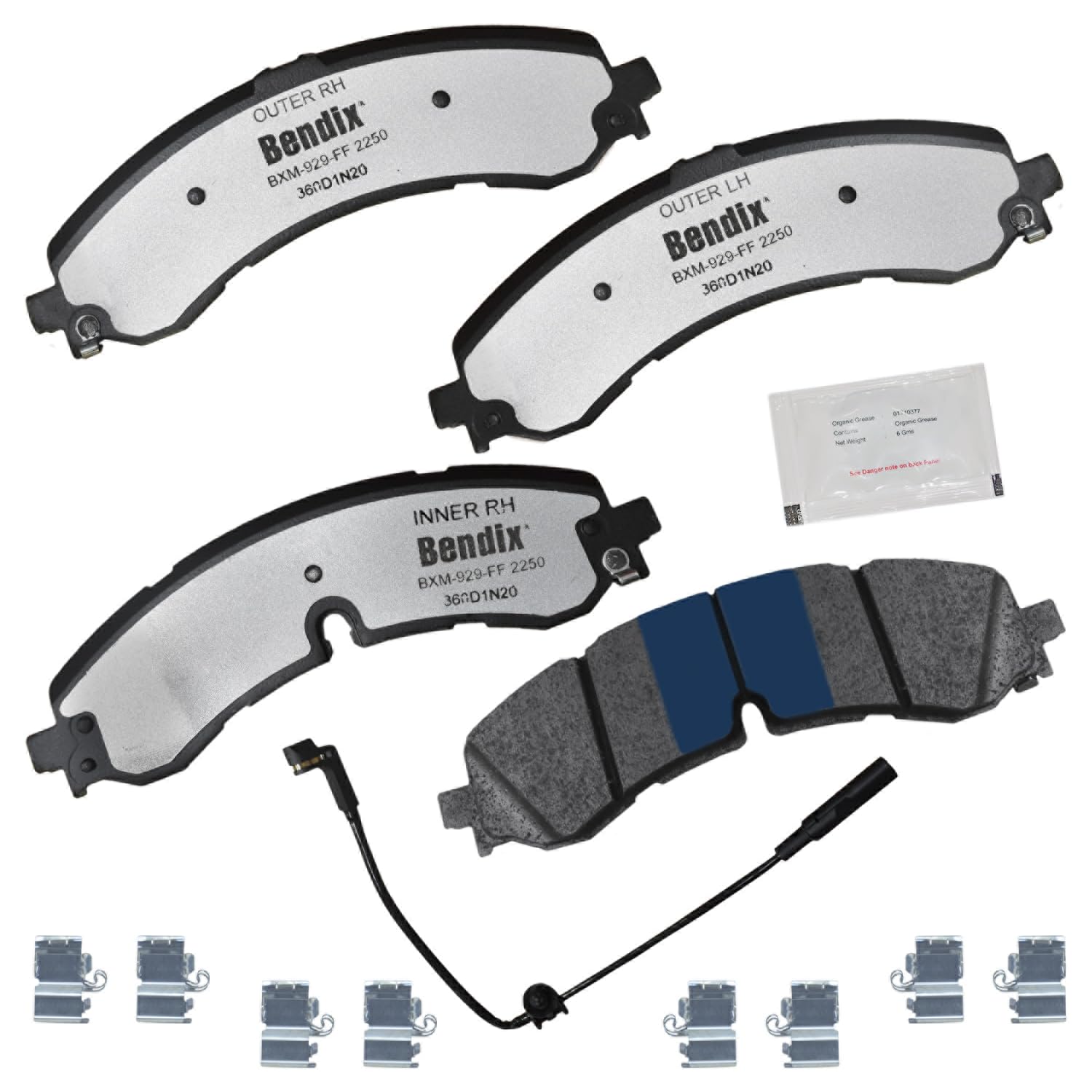Bendix Fleet Metlok Mkd2250Fm Semi-Metallic Brake Pads For Chevy Silverado 2500 Hd 2024-2020,Silverado 3500 Hd 2024-2020,Silvera