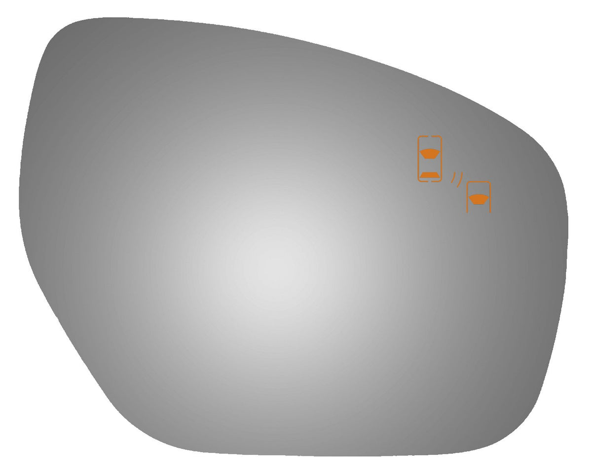 Burco 5430B Convex Passenger Side Power Replacement Mirror Glass with Lasered Holes to use with Factory Blind Spot Detector for 2010-2015 MAZDA CX-9