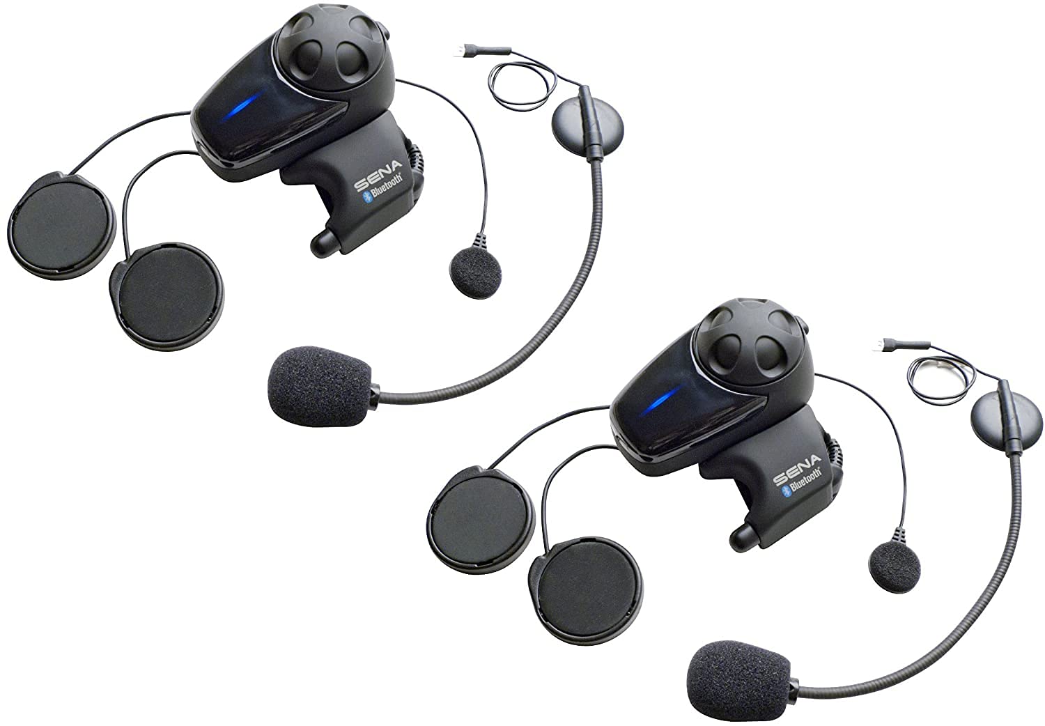 Sena SMH10D-11 Motorcycle Bluetooth Headset/Intercom Communication System with Universal Microphone Kit (Dual)