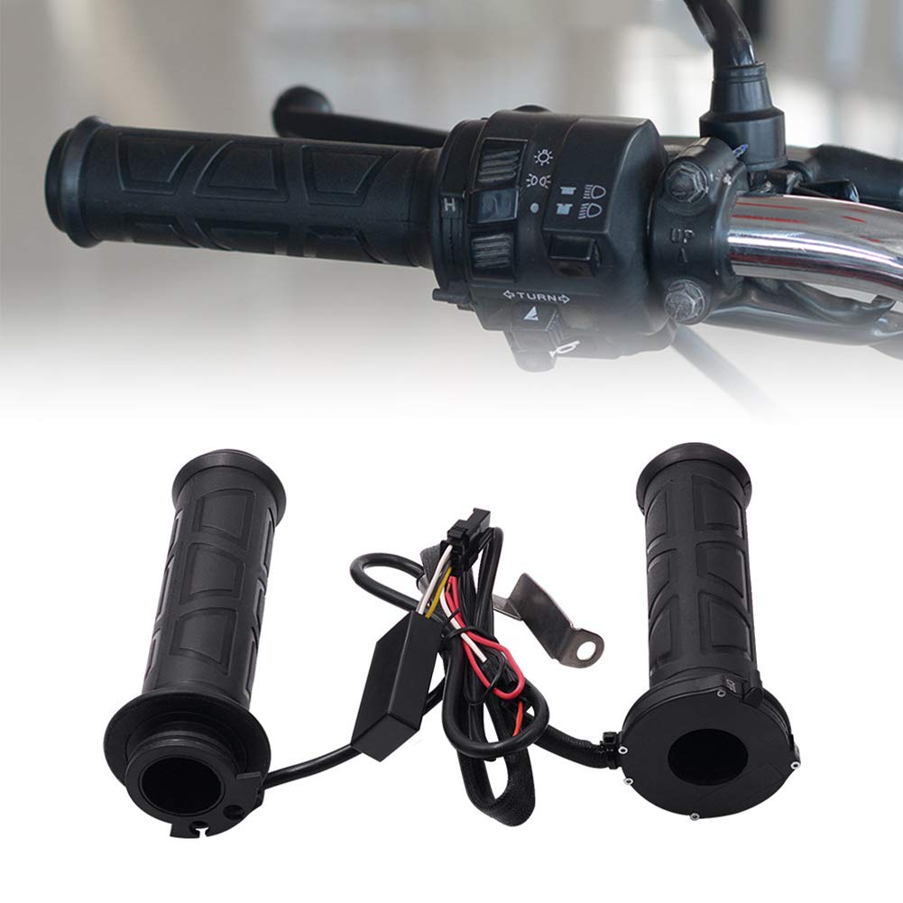 Motorcycle Electric Heated Handle, Tzutogether Universal 7/8'(22Mm) Motorcycle Heated Hand Grips 1 Pair, 12V