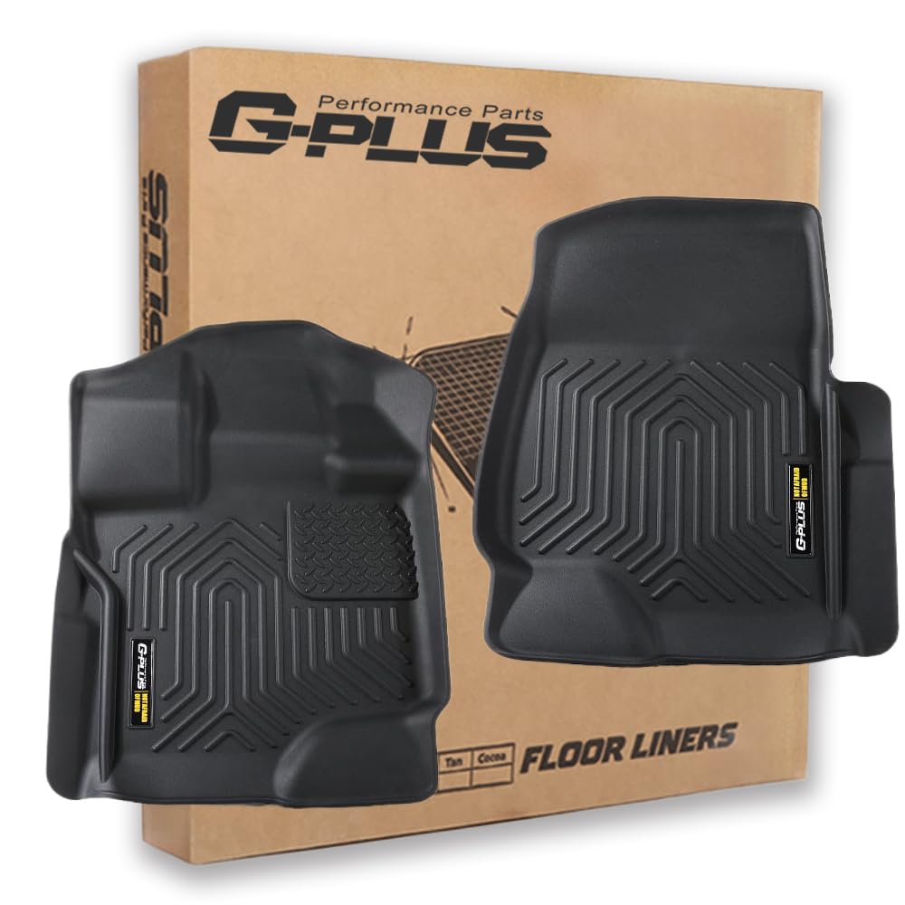 G-PLUS Floor Mats Compatible with Ford F150 2015-2024 Super Crew (Includes 22-24 Lightning Models) w/o Fold Flat Storage TPE All