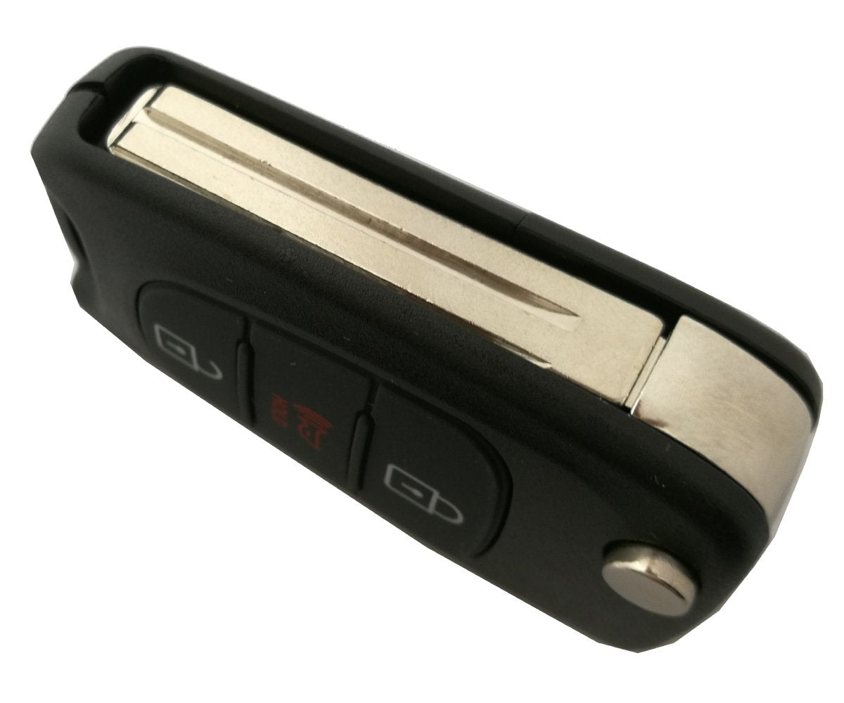 2Pcs Car Key Fob Case Shell for Kia Soul Rio Keyless Entry Flip Folding 3 Buttons Replacement Outer Cover with Uncut Blade Blank