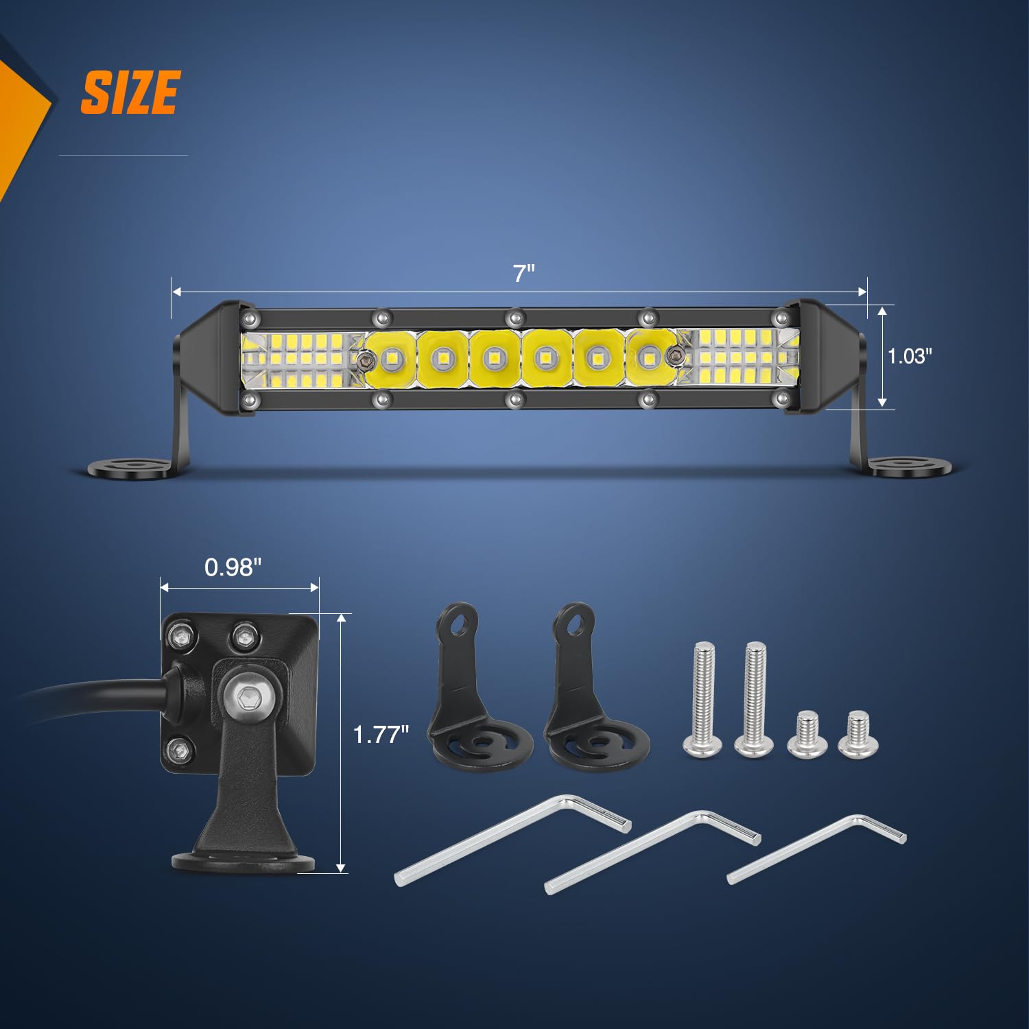 Nilight Slim Led Light Bar 2Pcs 7 Inch 16Led Single Row Spot Flood Combo Fog Driving Work Lighting Roof Bumper Lamp Offroad For