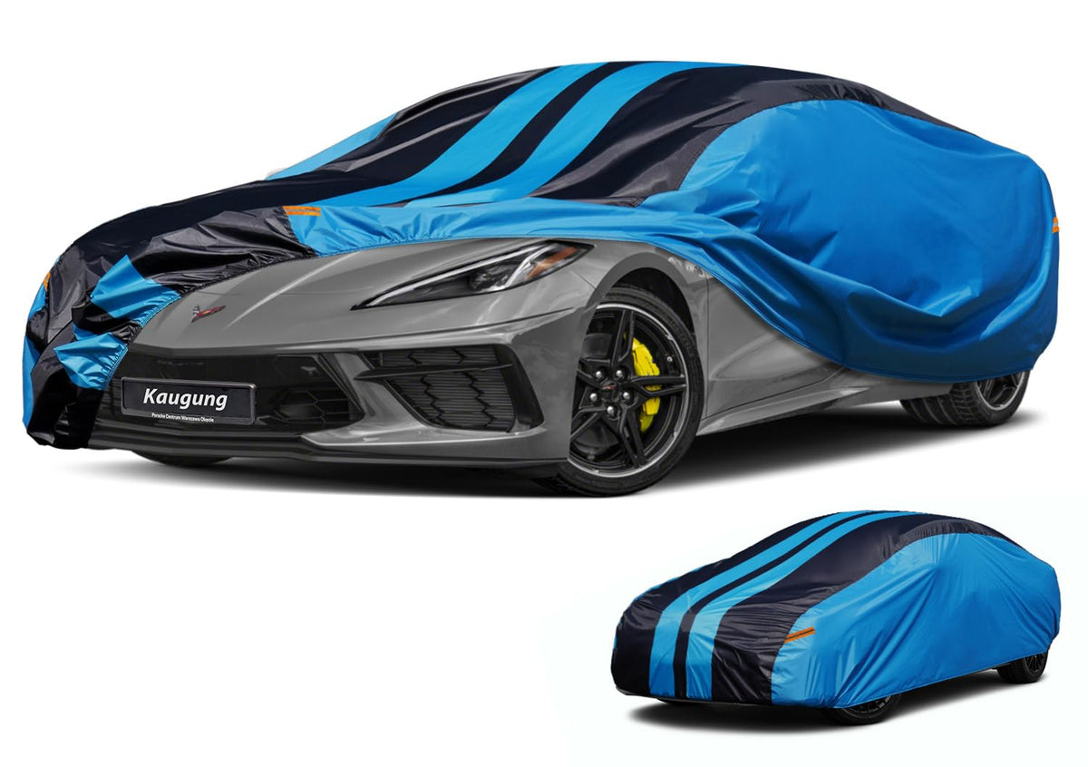 Kaugung Car Cover Waterproof Custom Fit Chevrolet Corvette C4/C5/C7/C8 (1980-2025), Full Exterior Cover For Automobiles Lightwei