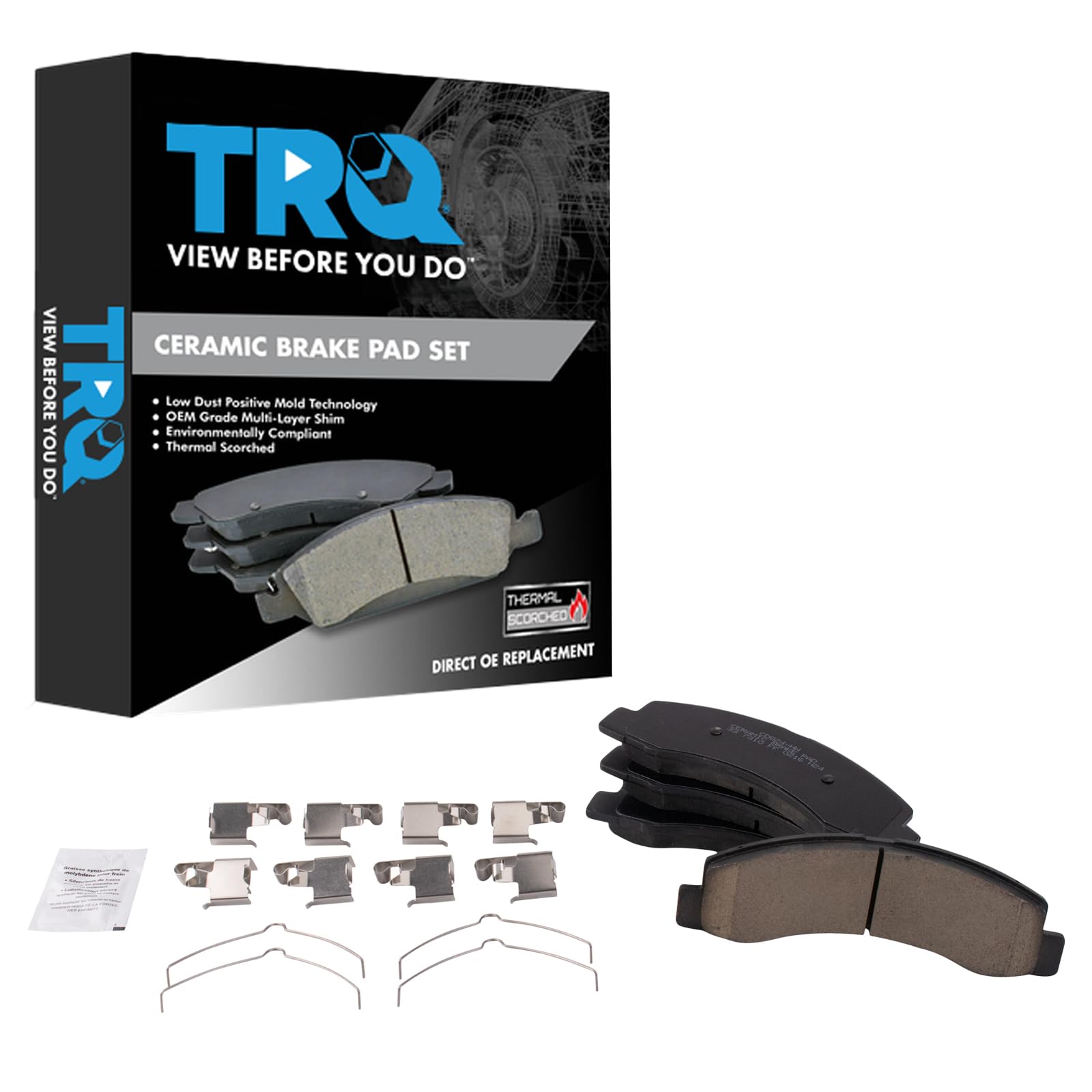 TRQ Front Brake Pads Ceramic Compatible with 2000-2005 Ford Excursion 2000-2004 F-250 Super Duty F-350 Super Duty