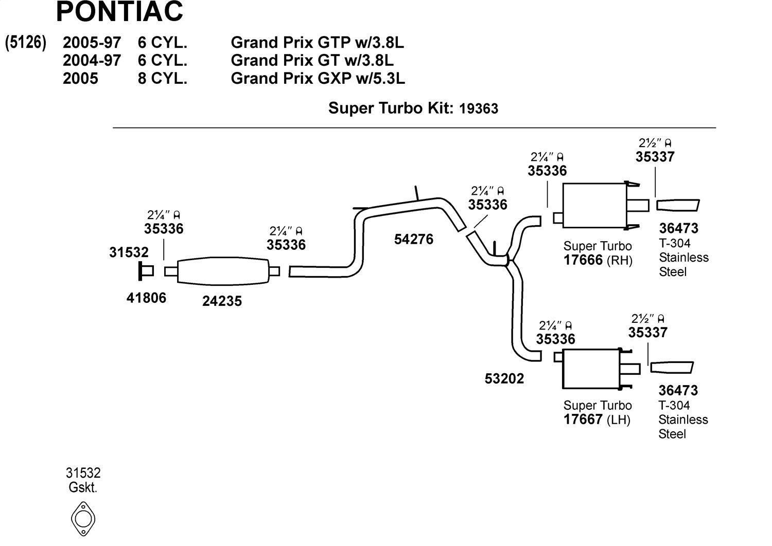 Walker Exhaust 31532 Exhaust Pipe Flange Gasket