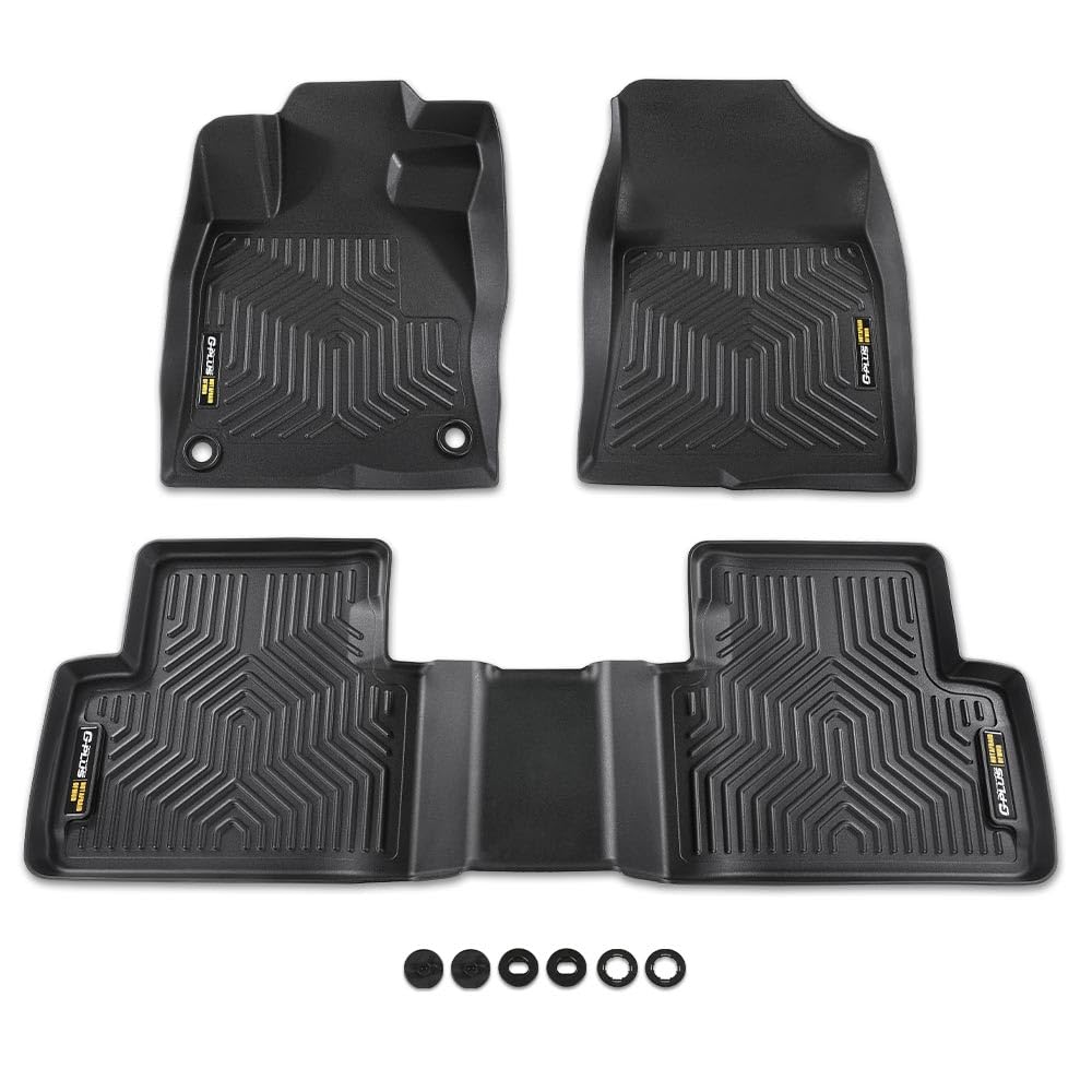 G-PLUS TPE Floor Mats Cargo Liners Compatible with 2016-2021 Honda Insight/Civic Coupe/Civic Sedan 3PCS Black Floor Liners Front