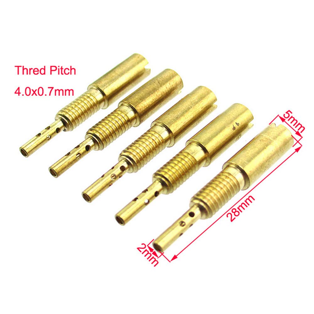 Dj-Motor M4X0.7Mm Carburetor Pilot Jet #15 17.5 20 22.5 25 For Carb Hs40 Hsr42 Hsr45 Hsr48 Rs34 Rs36 Rs38 Rs40 Tm33 Tm36 Tm40 Carburetor