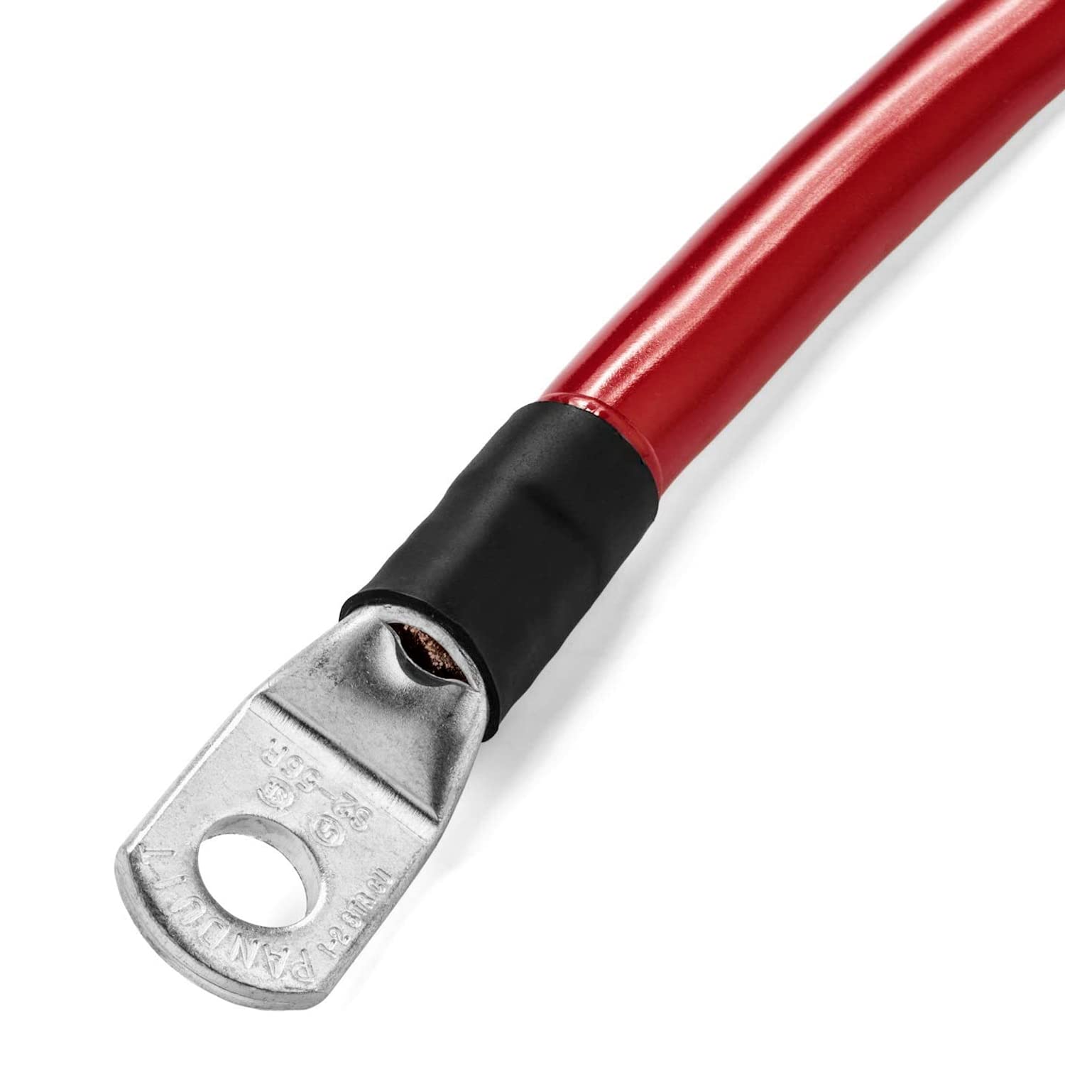 Spartan Power Red 1 Foot 4 Awg Battery Cable, Positive Only 5/16'' M8
