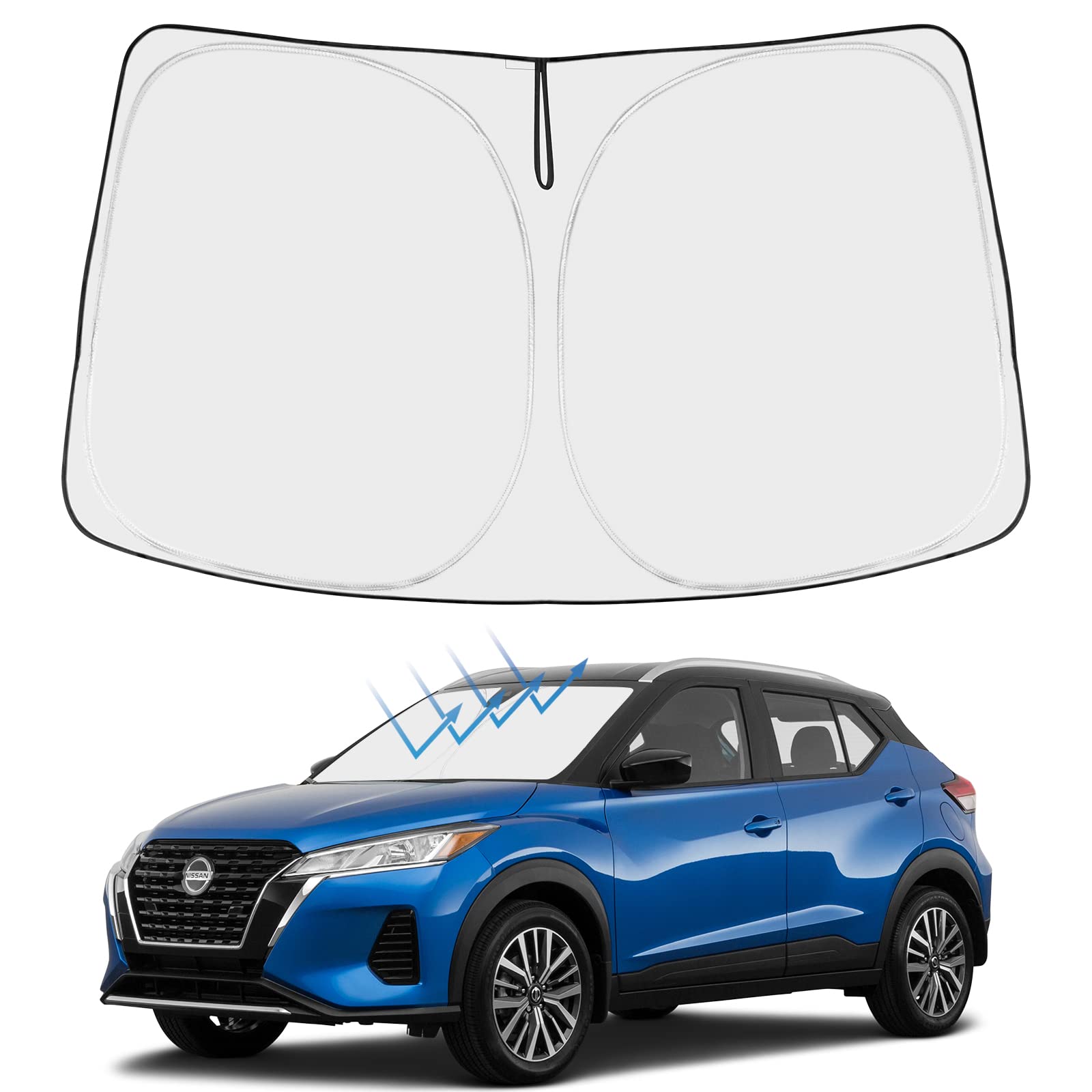 Proadsy 2024 Upgrade Front Windshield Sun Shade Foldable Sunshade Protector Custom Fit 2018 2019 2020 2021 2022 2023 2024 Nissan