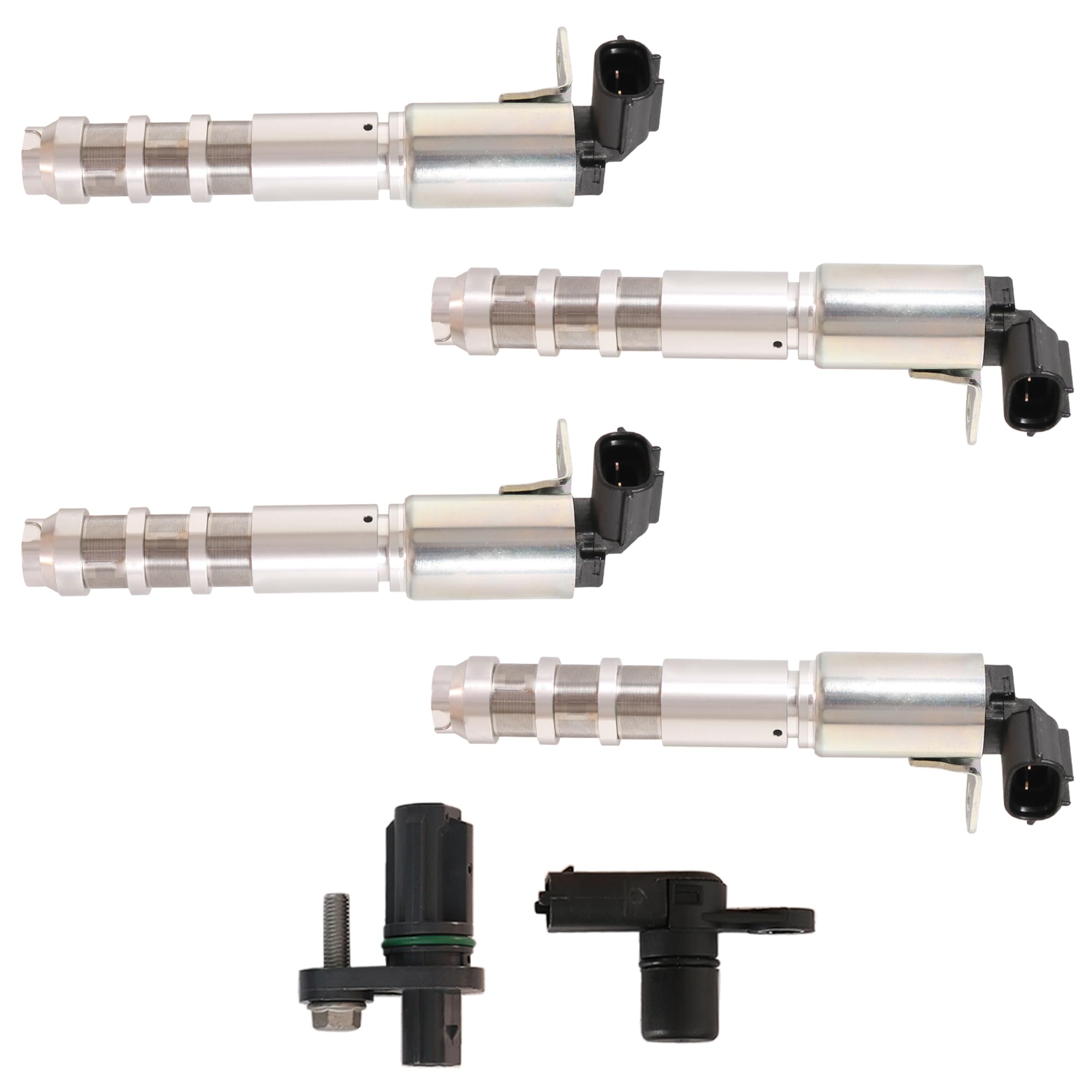 Intake+Exhaust Engine Variable Valve Timing (VVT) Solenoid+Camshaft Sensor+Engine Crankshaft Sensor Kit, for Buick, for Cadillac