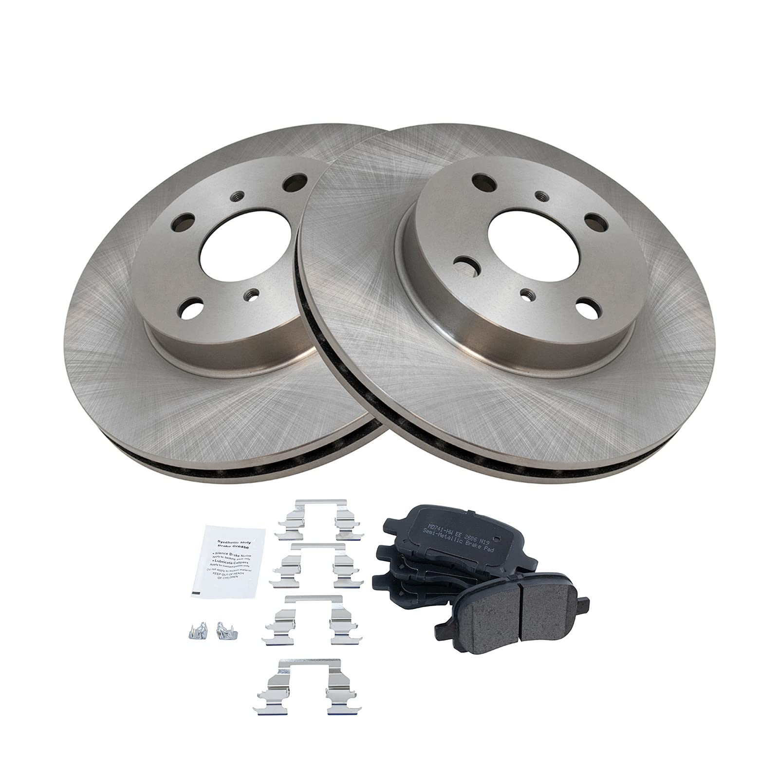 Trq Front Brake Pad & Rotor Kit Brake Pads Brake Rotor Semi-Metallic Compatible With 1998-2002 Chevrolet Prizm Toyota Corolla