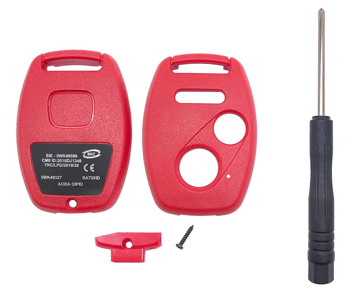 Horande Replacement Key Fob Cover fits for Honda Accord Civic EX CR-V Fit Odyssey Pilot Ridgeline CR-Z Keyless Entry Key Fob Cas