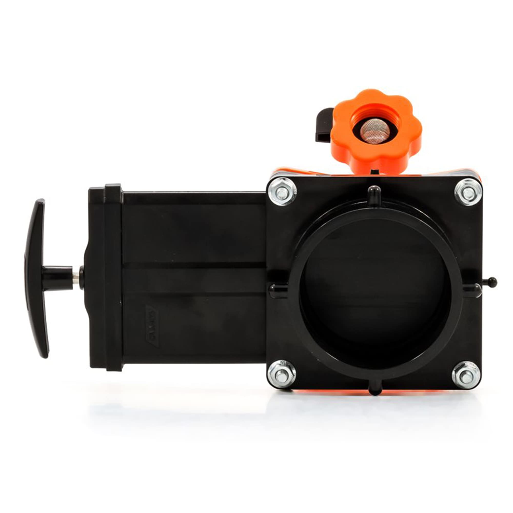 Camco Rhino Blaster Pro Clear Elbow Trailer Rv Holding Tank Rinser W/Gate Valve, Vacuum Breaker, & 4-Prong Bayonet Swivel Fittin