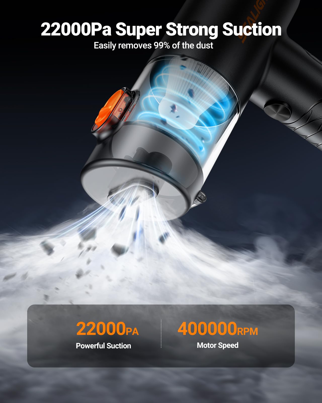 Sealight Car Vacuum Portable Cordless, 22000Pa Mini Vacuum Cleaner And Air Duster, 4 In 1 Hand Held Vacuum With Car Accessories,