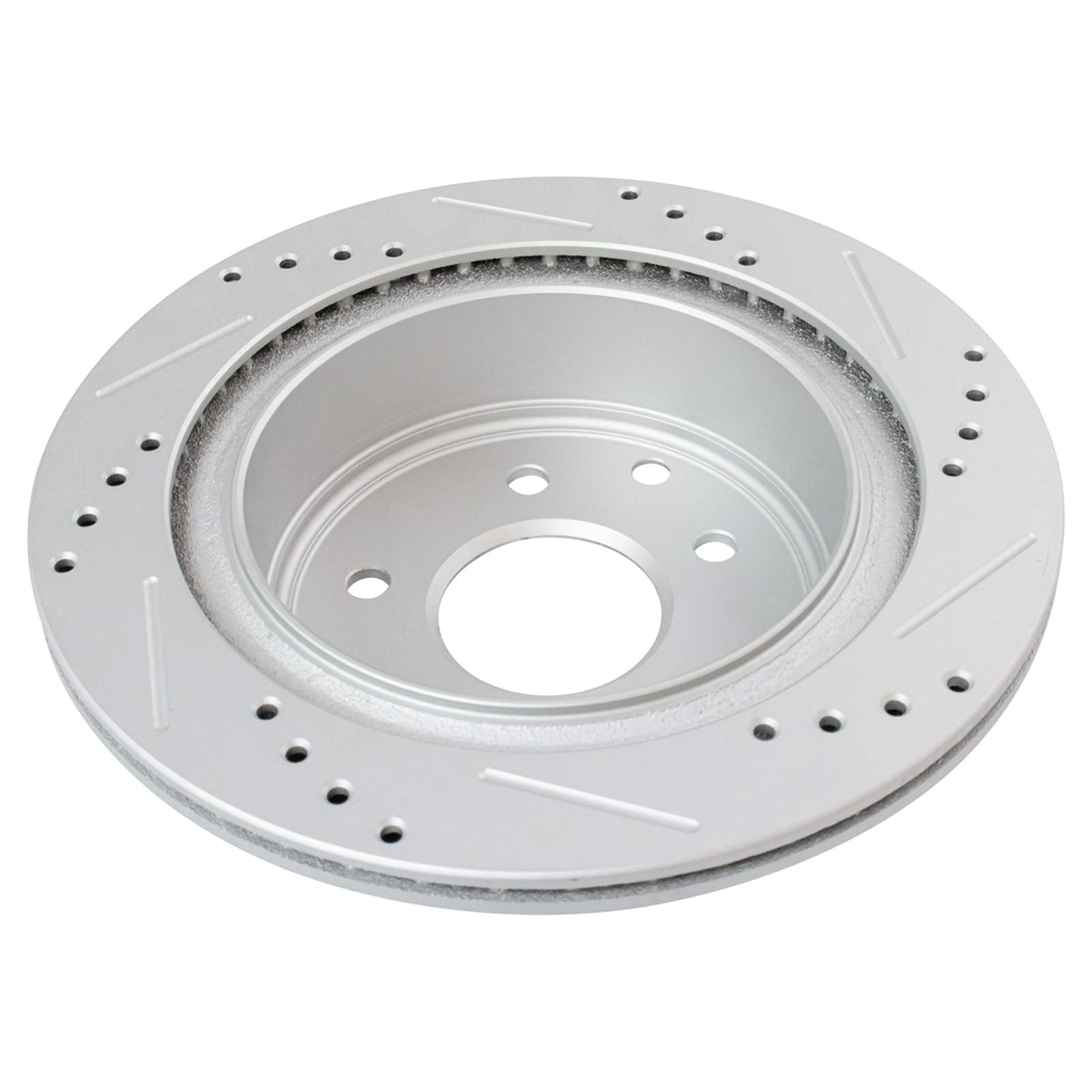 Trq Rear Performance Brake Rotor Drilled Slotted Pair Set For 2003-2005 Nissan 350Z / 2003-2004 Infiniti G35 / 2011-2017 Nissan