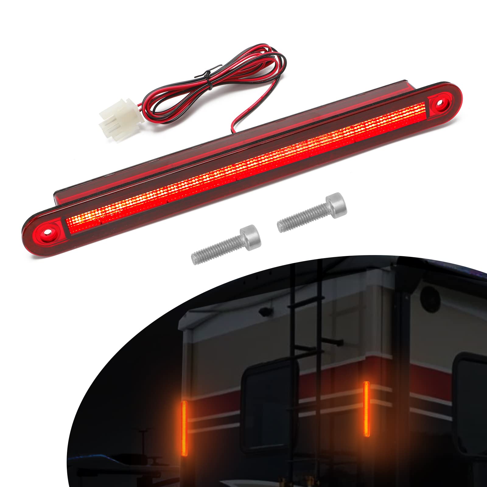Alpha Rider For Winnebago Navion View Tour Rv Camper 12'' Atc Led Stop Brake Light Replaces 151076-01-000,Water Resistant & High