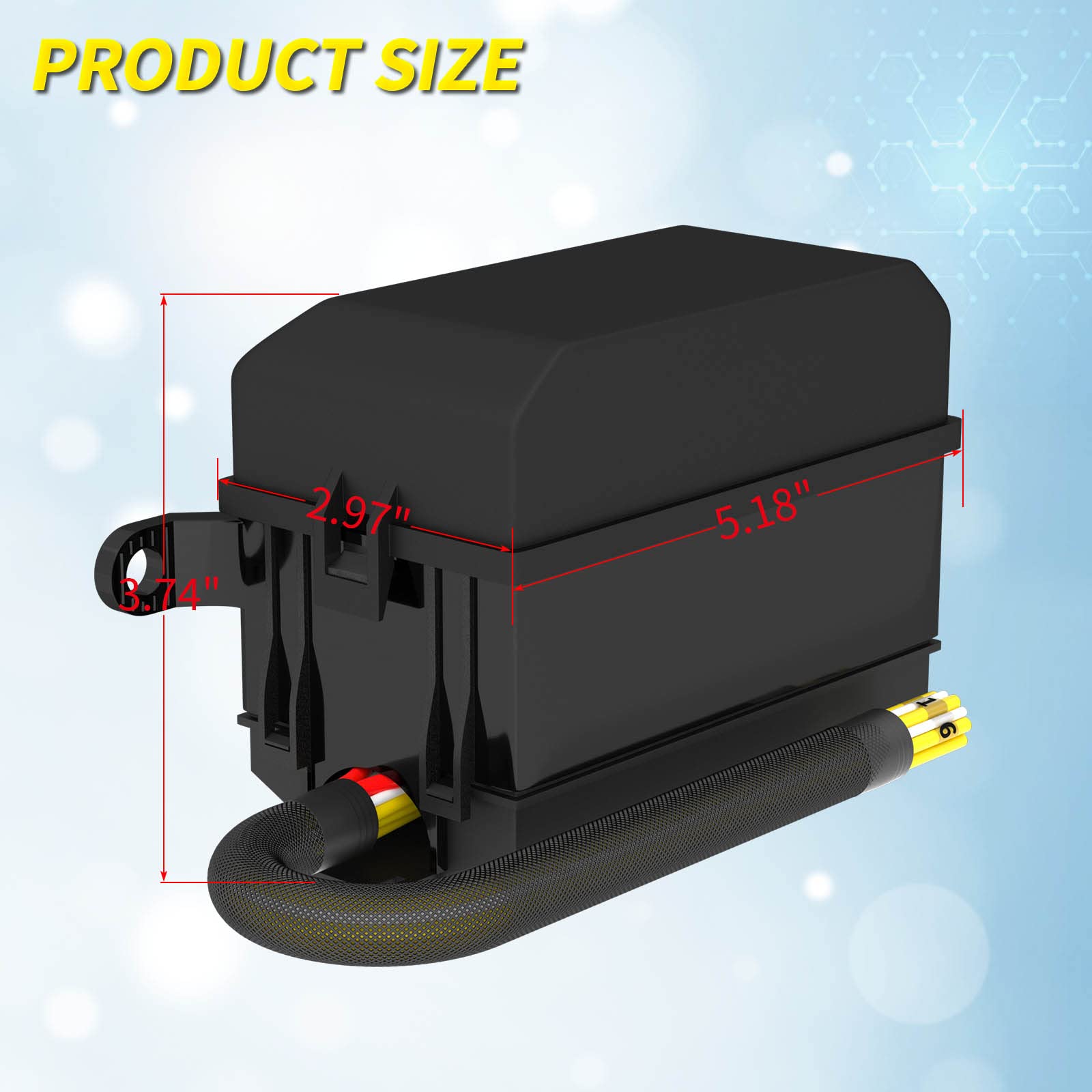 Joinfworld Relay Box 12V Automotive Fuse Relay Box Pre-Wired Universal Waterproof Fuse And Relay Box With 6 Relays And 6 Atc/Ato Blade Fuses For Car Truck Jeep Boat