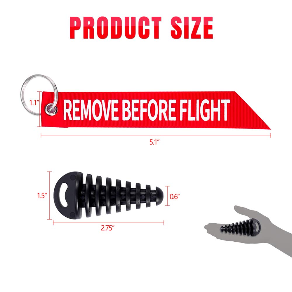 Melife 0.6''-1.5'' Muffler Exhaust Wash Plug, Motorcycle Dirt Bike 2 Stroke With Keychain Tag With Key Ring Engine Atv Quad Rubb