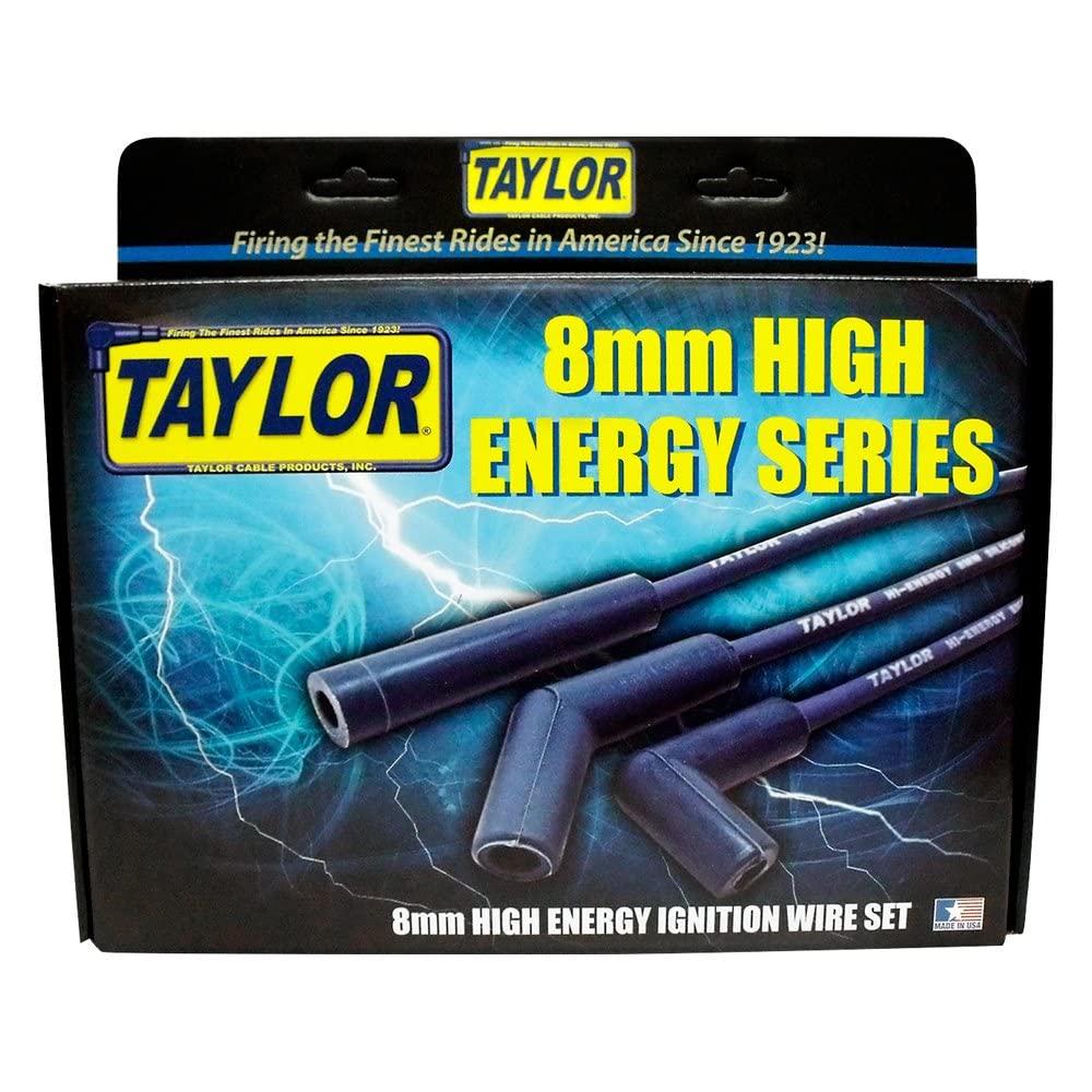 Taylor Cable 64604 Blue 8Mm High Energy Spark Plug Custom Wire Set