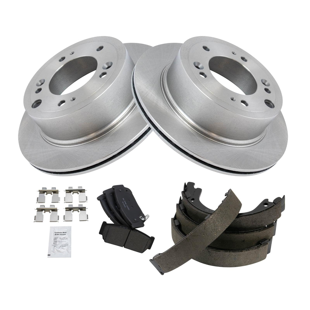 Trq Rear Ceramic Brake Pad & Rotor Kit Compatible With 2003-2006 Kia Sorento