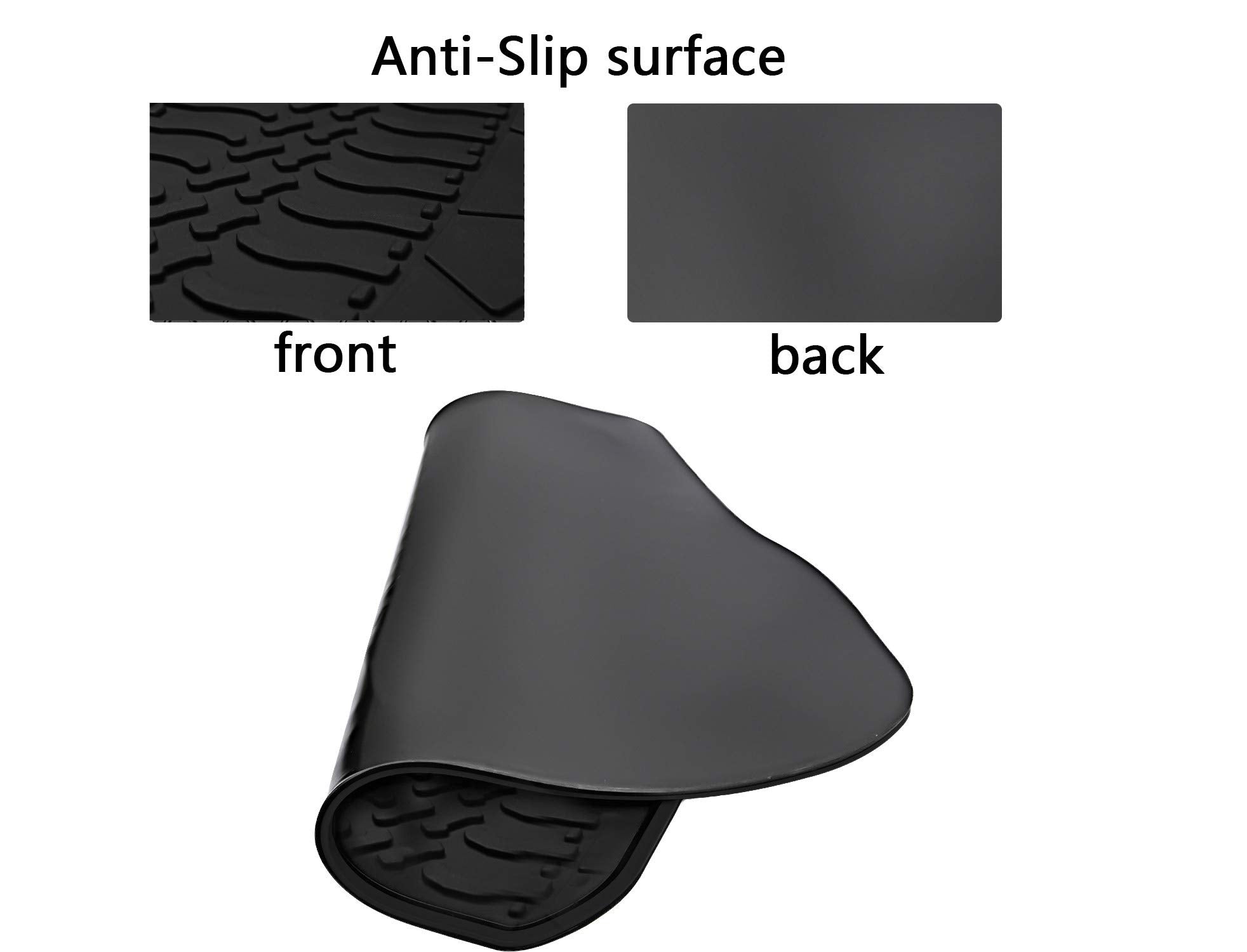 San Auto Cargo Liners Custom Fit For Jeep Wrangler Jk Unlimited Jku 4 Door Sahara Rubicon 2015 2016 2017 2018 Trunk Mats Full Black Rubber All Weather With Subwoofer Heavy Duty Odorless