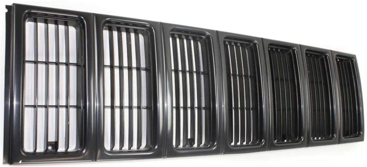 DAT AUTO PARTS Front Grille Grill Assembly Insert Panel Replacement For 1997-2001 Jeep Cherokee Midsize SE/Sport Model Black Pri