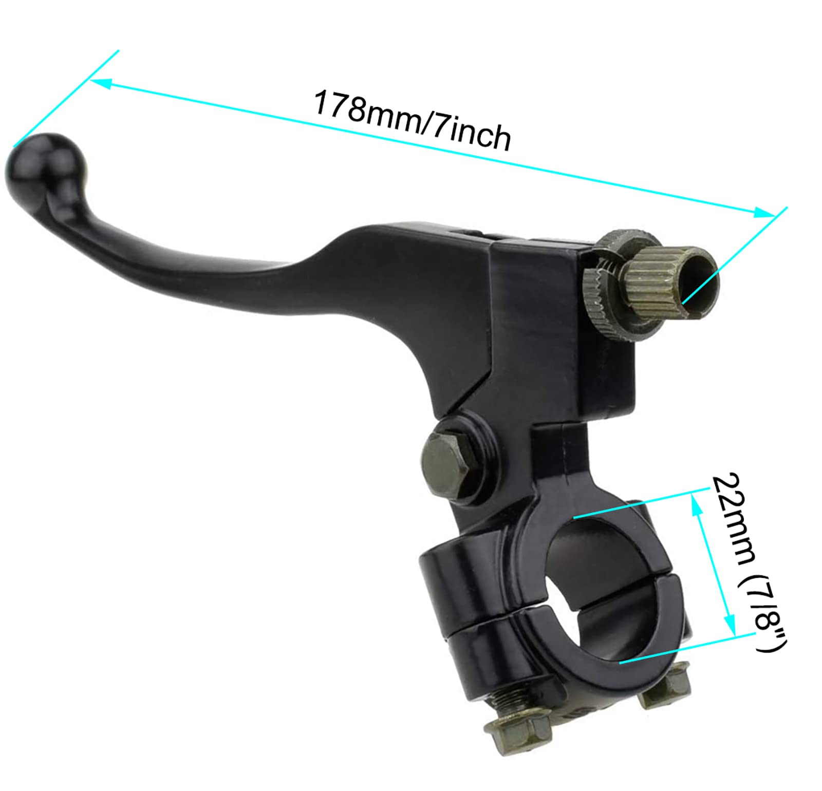 KAKO Clutch Brake Handle Lever Perch for Left Right 7/8'' Black Universal Motorcycle Handlebar for Honda CR XL XR CRF XR80 XR100