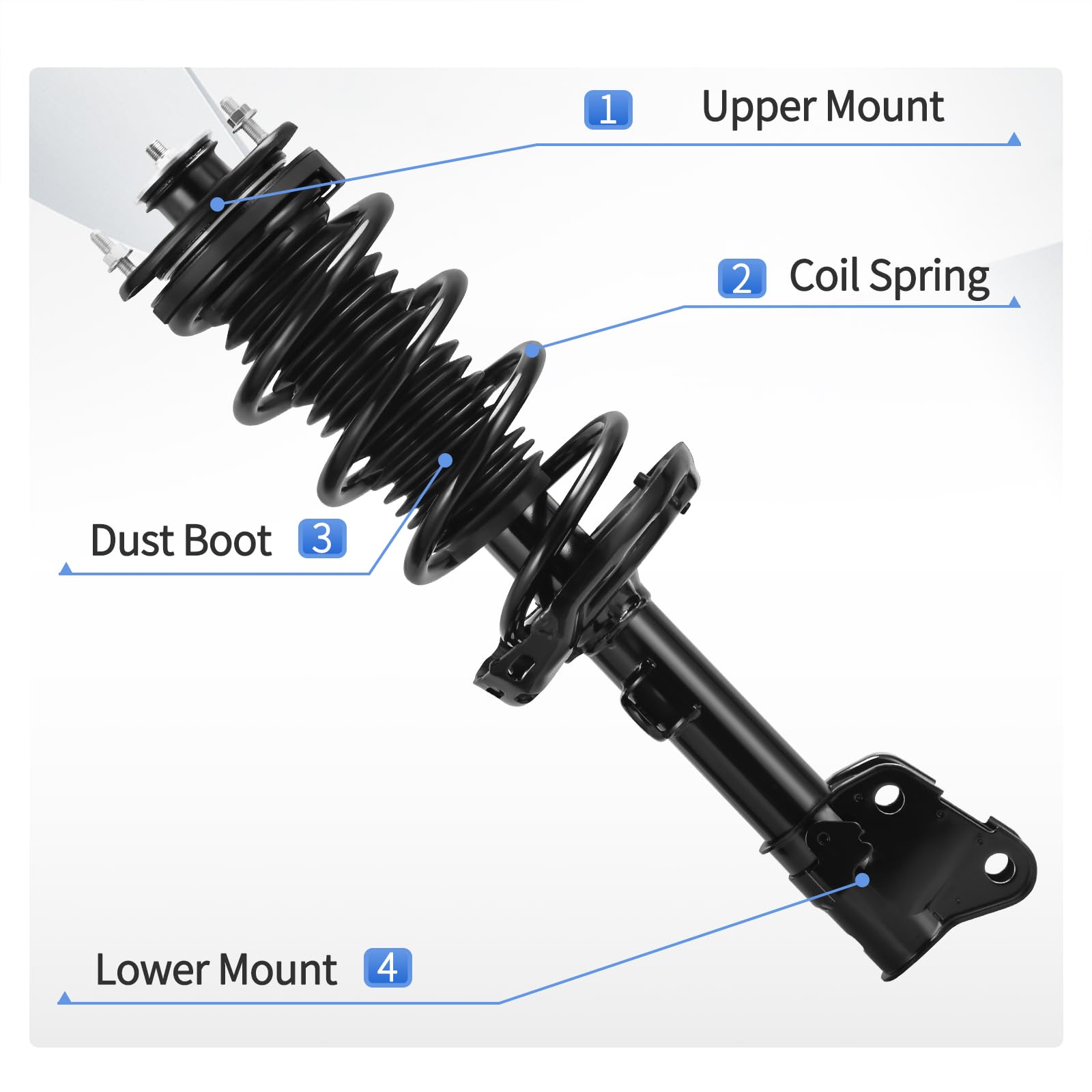 Yitamotor Front Complete Strut Quick Struts Rear Shocks And Coil Spring Assembly Compatible With 2009-2015 Pilot