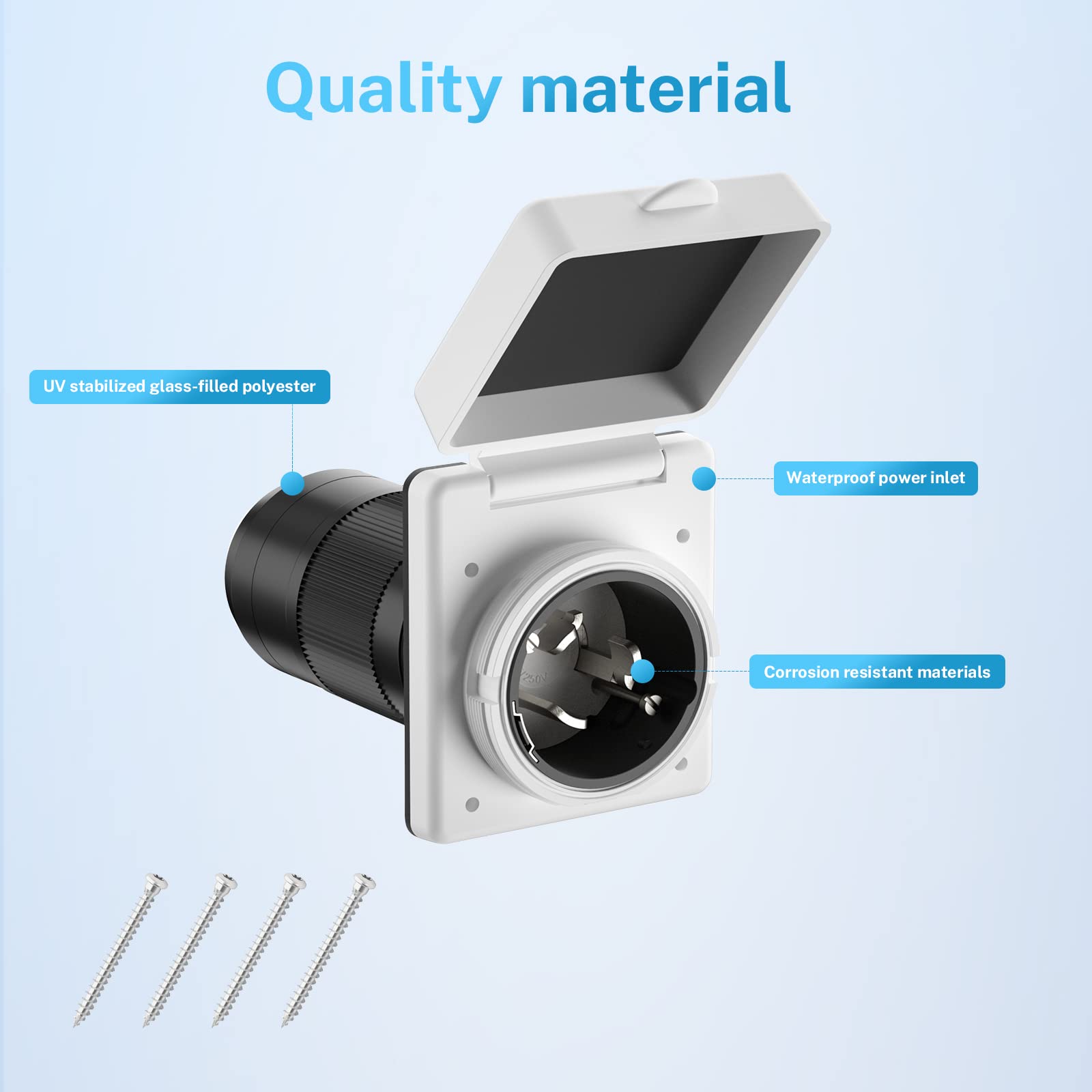 Kohree 50 Amp Rv Plug Twist Lock Inlet, Shore Power Inlet Plug Nema Ss2-50P 125V/250V Rv Power Receptacle For Marine Boat Traile