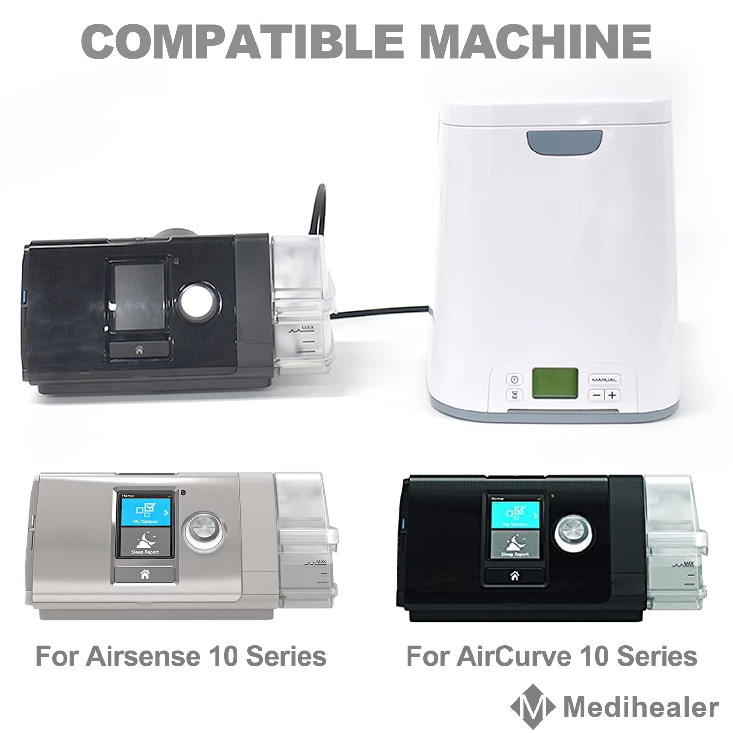 Tubing Adapter For Airsense 10 And Aircurve 10 Series,Include 1Pcs Tubing Adapter And 2Pcs Silicone Tubing,Great-Value Supplies By Medihealer.