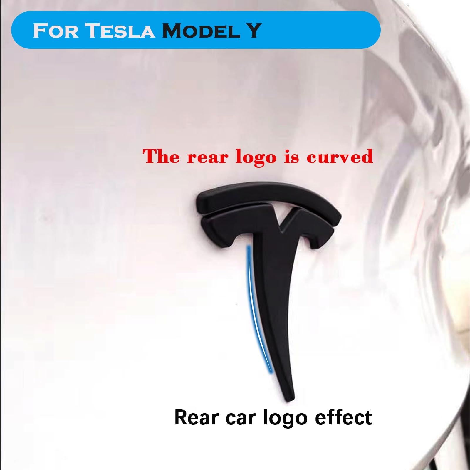 YHCDSEA for Model Y Emblem Badge Sticker Cover, fit for Tesla Model Y Logo Decals Accessories (Matte Black)