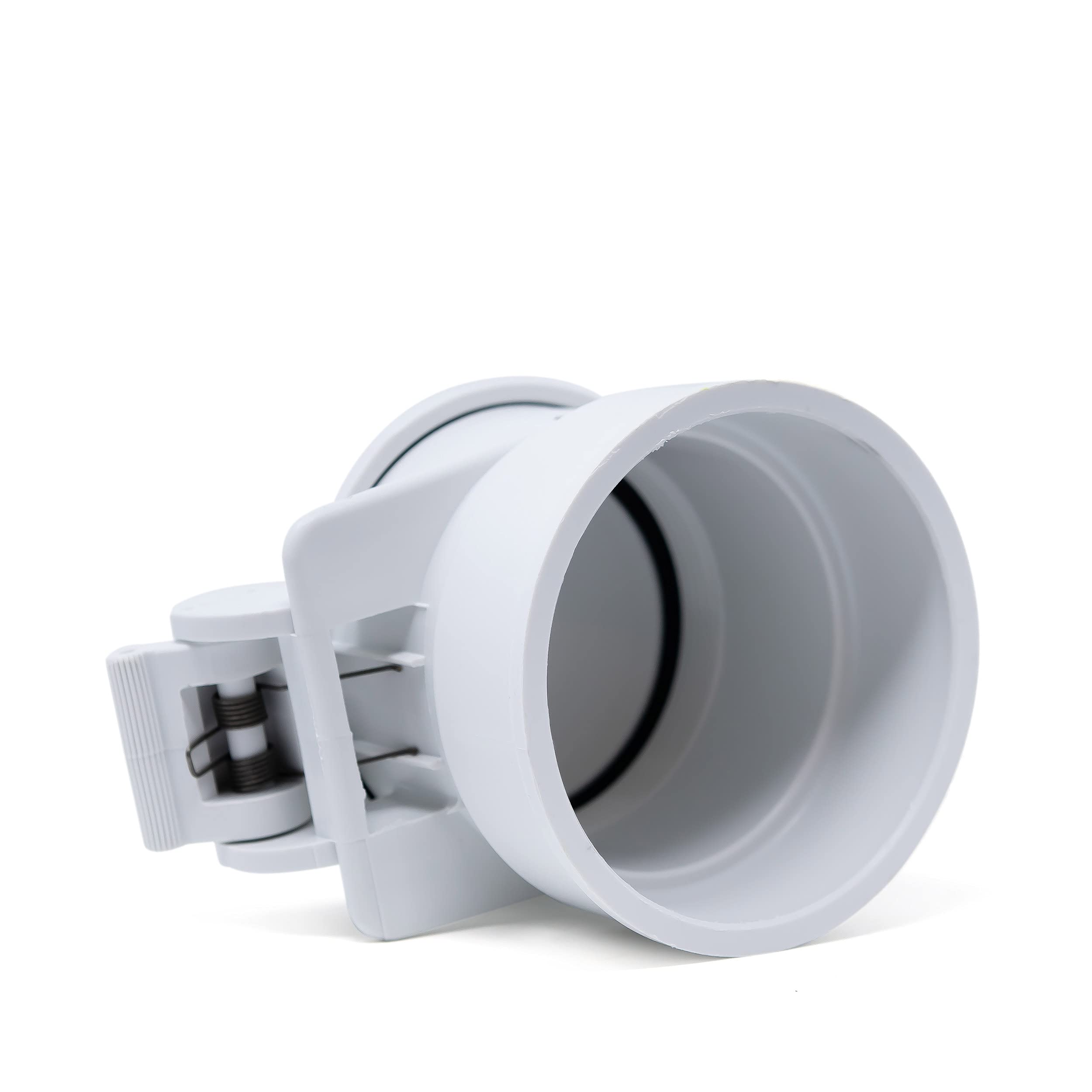 Enviro Design Products Footloose 4' Sewer Cap For Rv Sites/Campgrounds | Odorless, Self-Closing, Easy To Install & Use | Female, White, Polypropylene