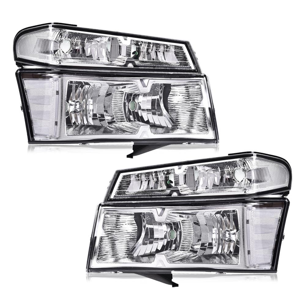 Cheda Front Headlights Assembly Headlamp Compatible With 2004-2012 Gmc Canyon/Chevy Colorado Headlights Assembly Bumper Lights(C