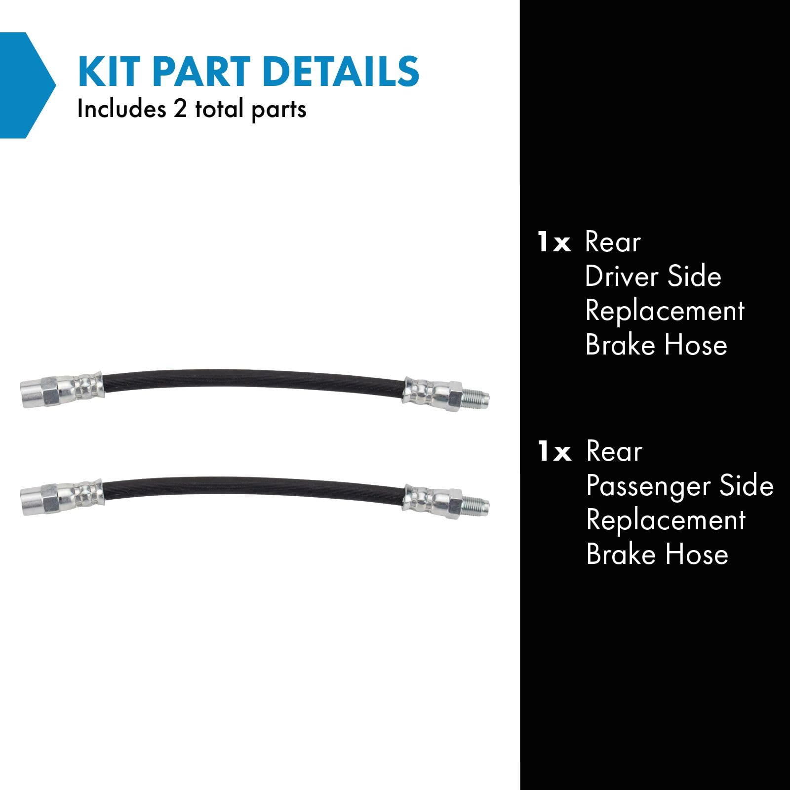 Trq Rear Brake Hose Set Compatible With 1974-2002 Bmw