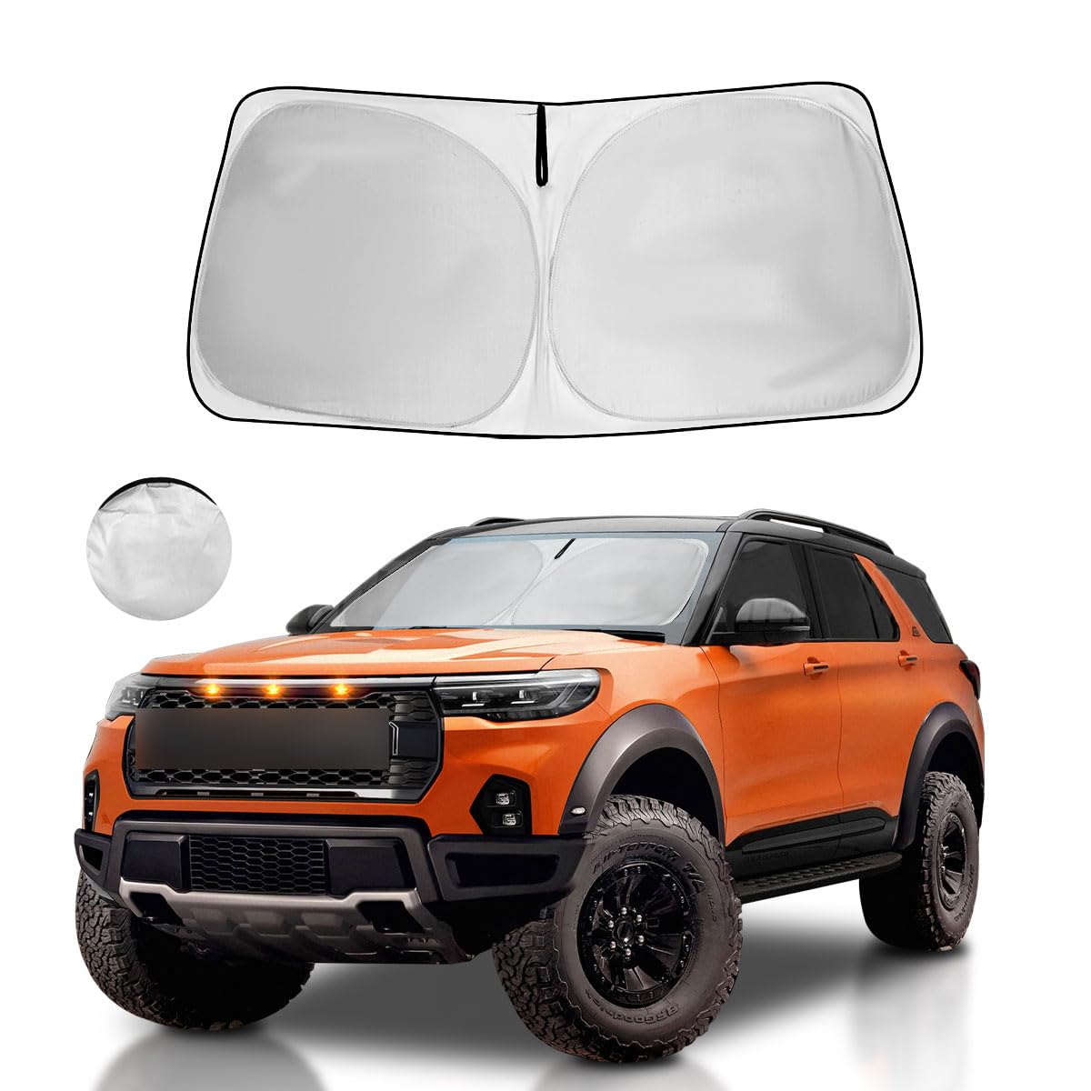 Windshield Sun Shade For Ford Explorer Window Sunshade 2020 2021 2022 2023 2024 2025 Accessories Sunshade Windshield Cover - 4 L