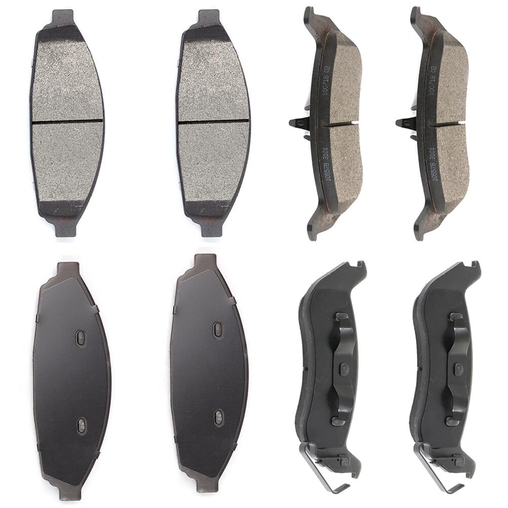 Automuto 8Pcs Front & Rear Semi-Metallic Disc Brake Pads Set D932 D931 For Ford Crown Victoria For Lincoln Town Car For Mercury