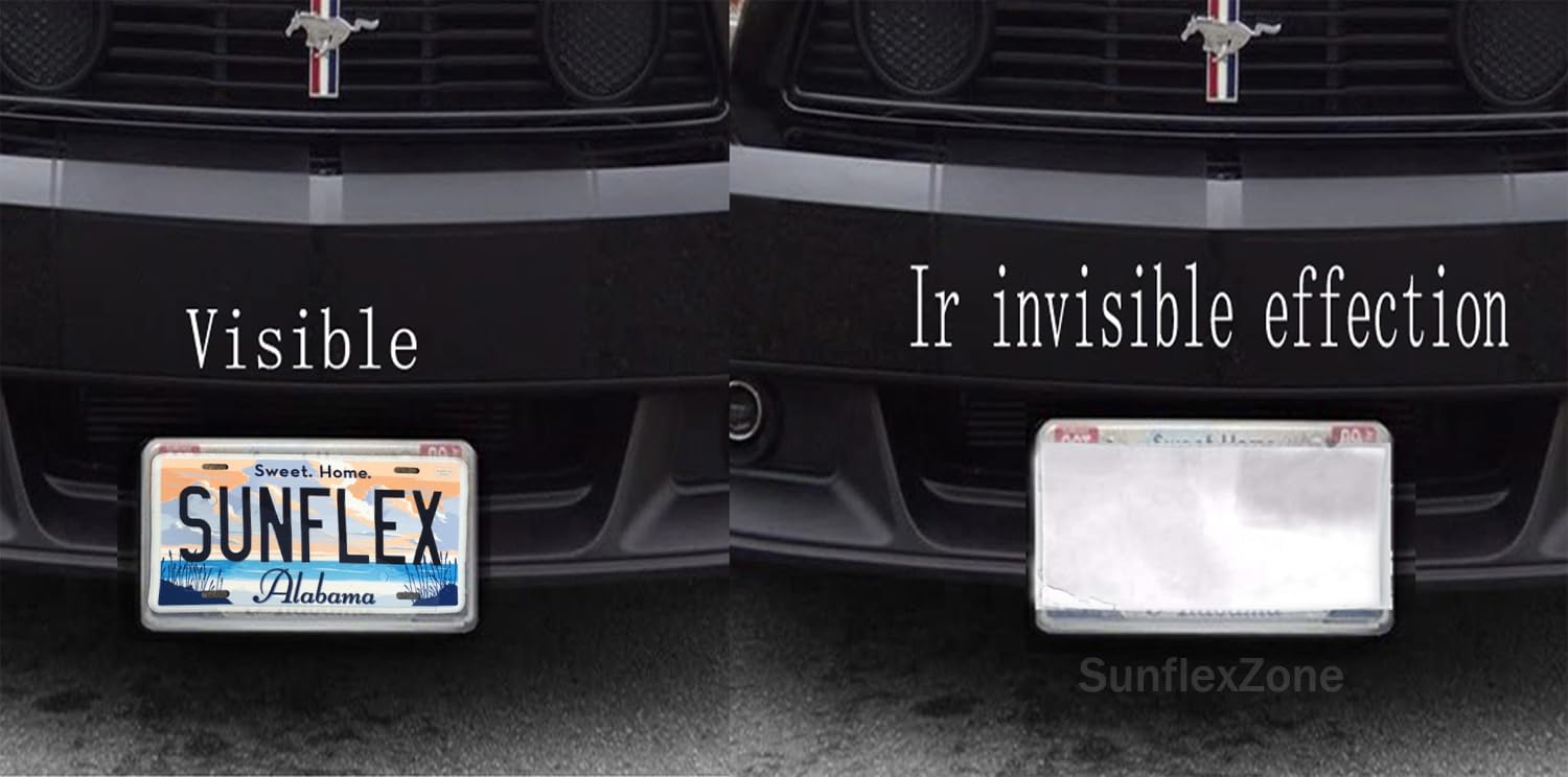 License Plate Privacy Security Guard Frame, Transparent Reflective Tag, Clear Waterproof & Anti-Glare Protector Cover, Weatherpr