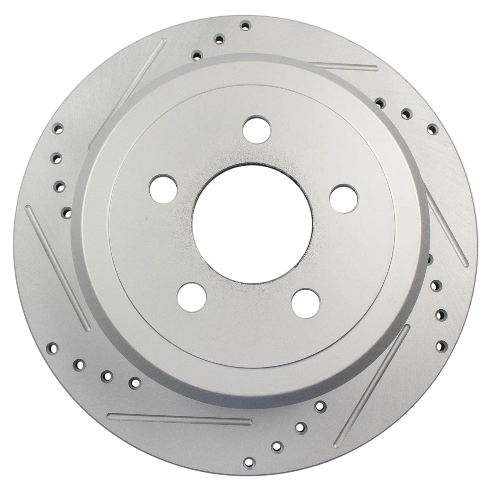 Trq Rear Performance Brake Rotors Set Solid Premium G-Coated Cross Drilled & Slotted Compatible With 2007-2011 Dodge Nitro 2008-