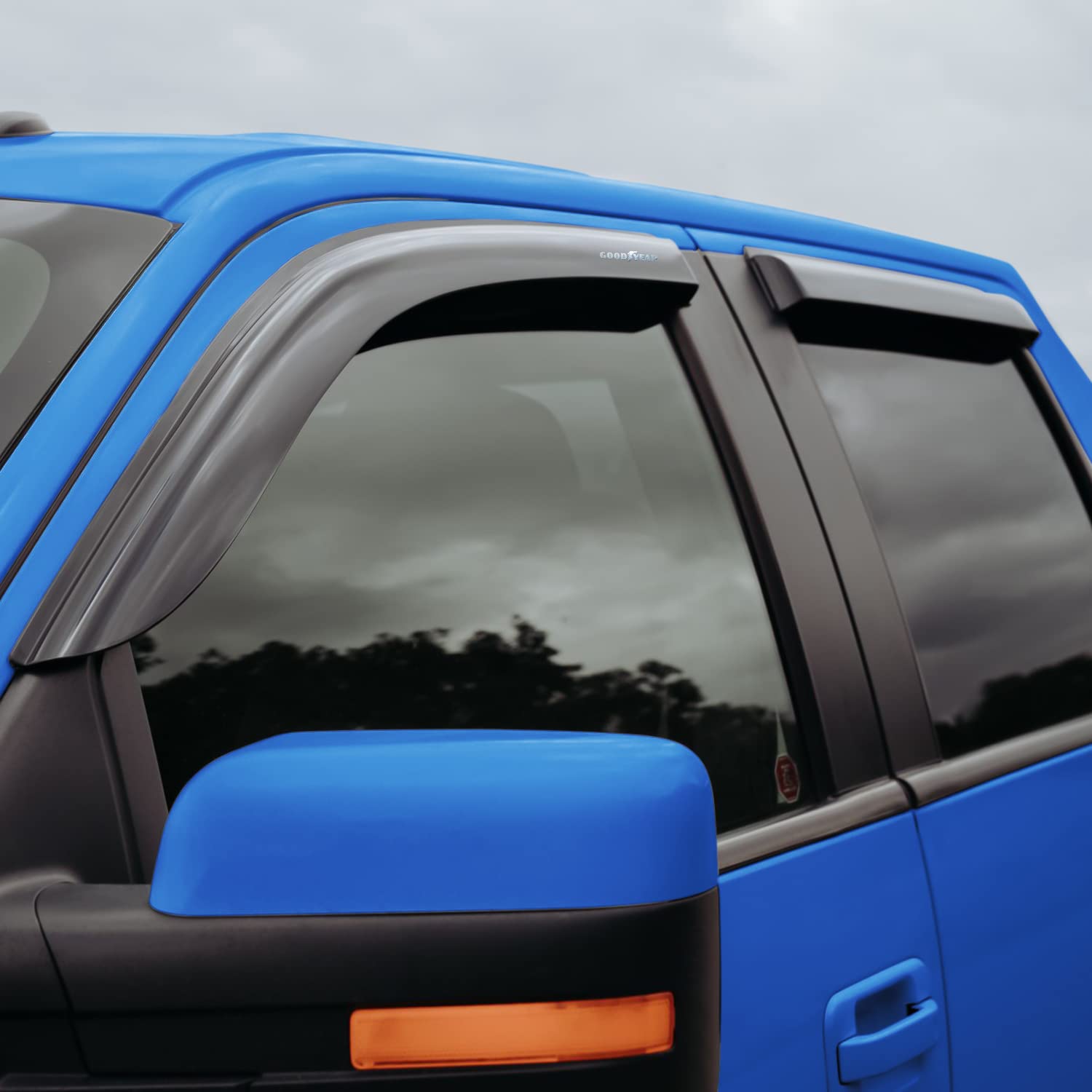 Goodyear Shatterproof Window Deflectors For Trucks Ford F150 2009-2014 Supercrew, Tape-On Rain Guards, Window Visors, Vent Defle
