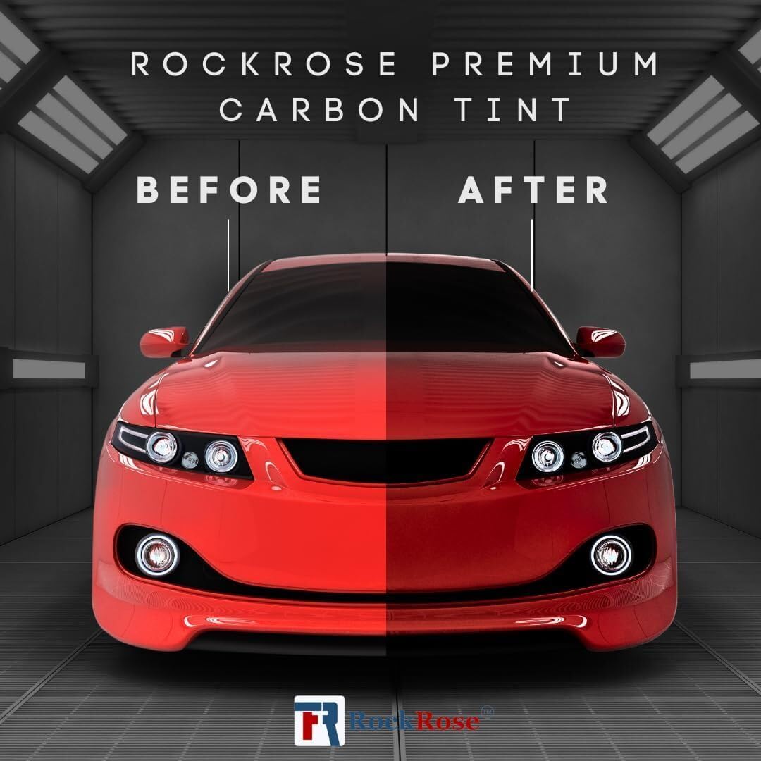 Rockrose Charcoal Car Window Film - Privacy Window Tint- Tint For Auto Or Building Windows - Premium Carbon Professional Film He